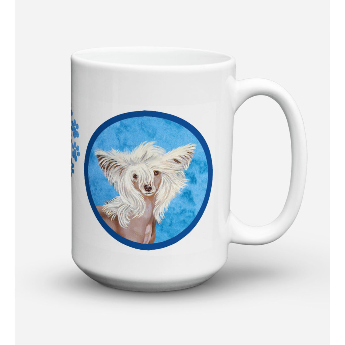 'Caroline's Treasures LH9392BU-CM15 Chinese Crested Microwavable Ceramic Coffee Mug, 15 oz, Multicolor''