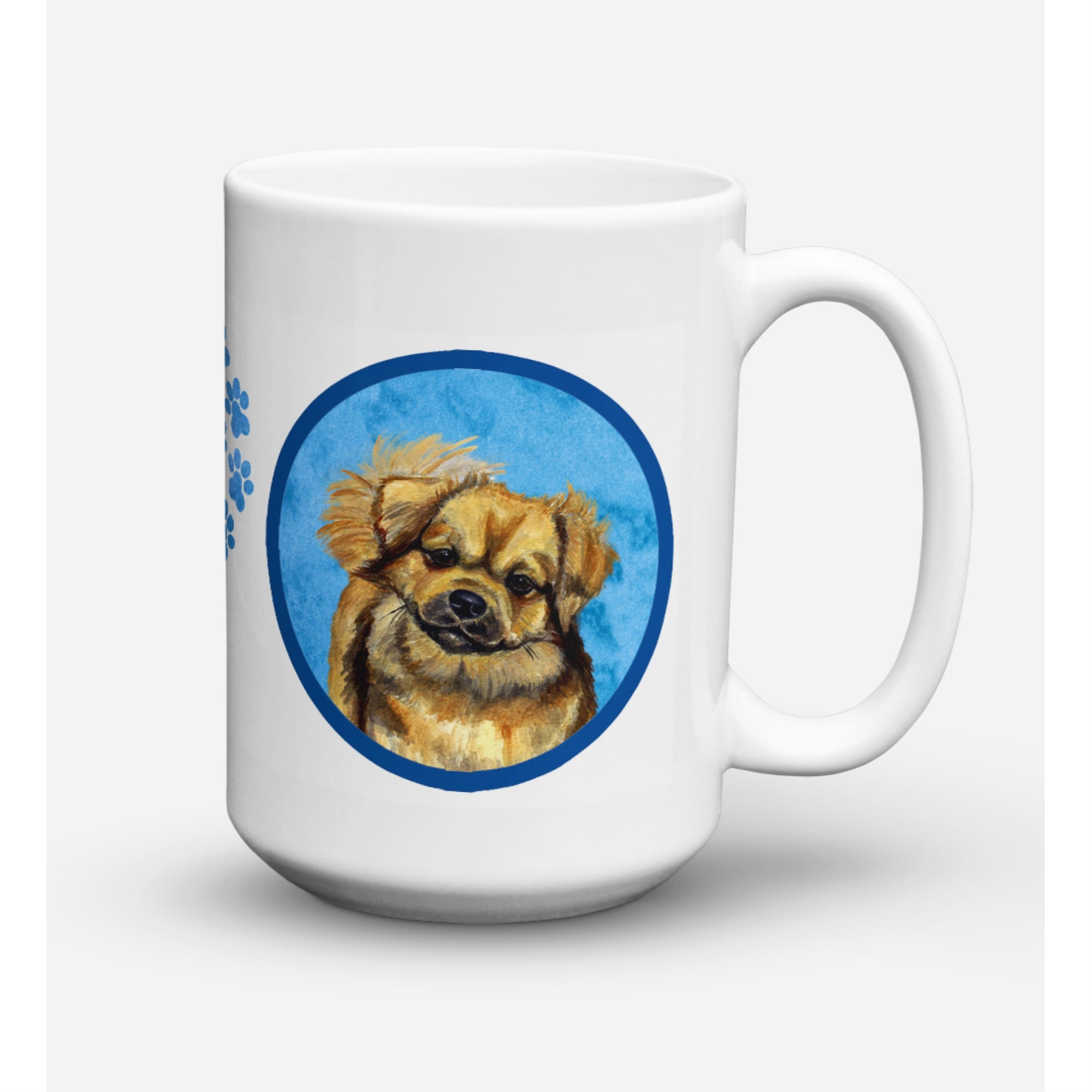 Carolines Treasures LH9394BUCM15 Tibetan Spaniel Microwavable Ceramic Coffee Mug 15 oz Multicolor