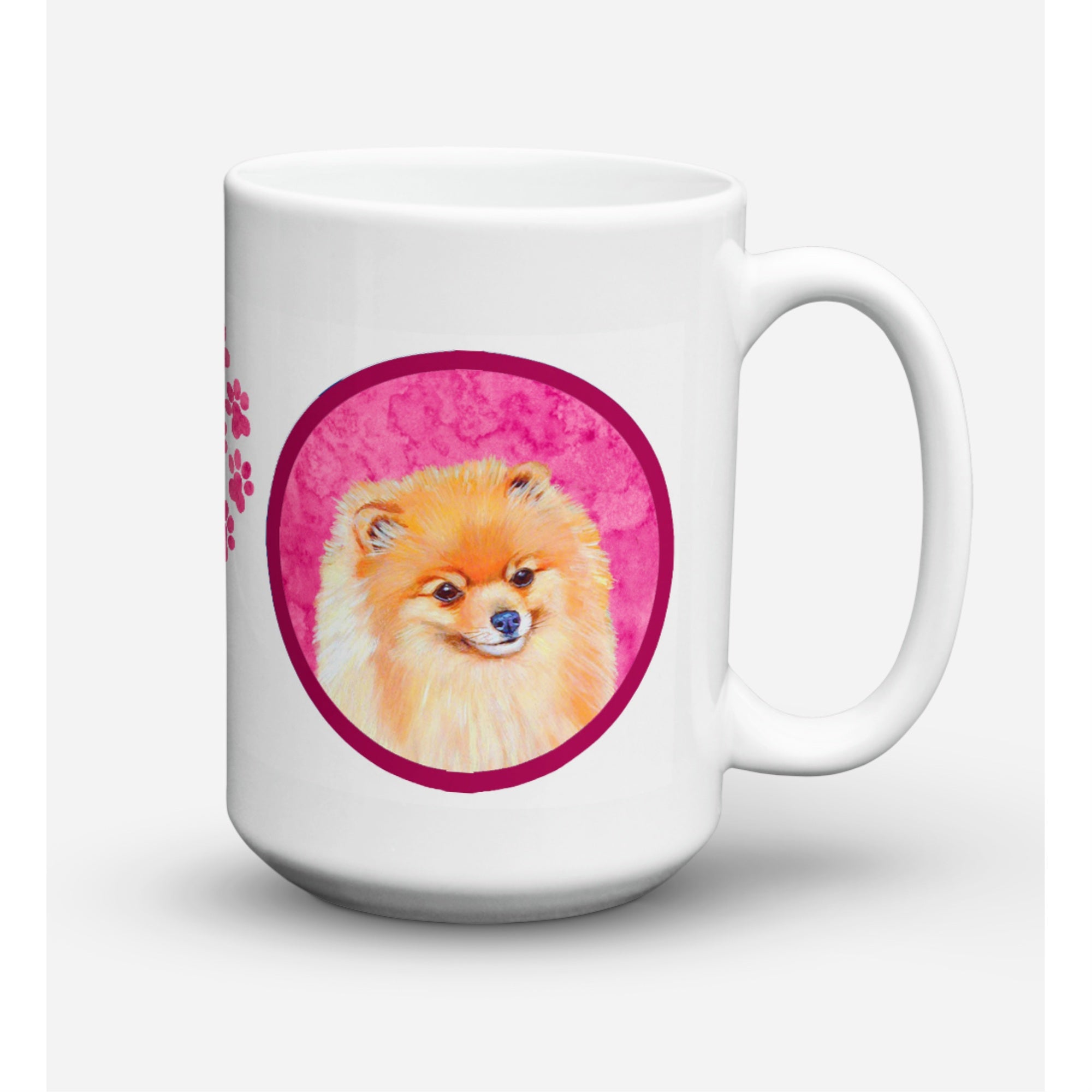 'Caroline's Treasures LH9395PK-CM15 Pomeranian Microwavable Ceramic Coffee Mug, 15 oz, Multicolor''