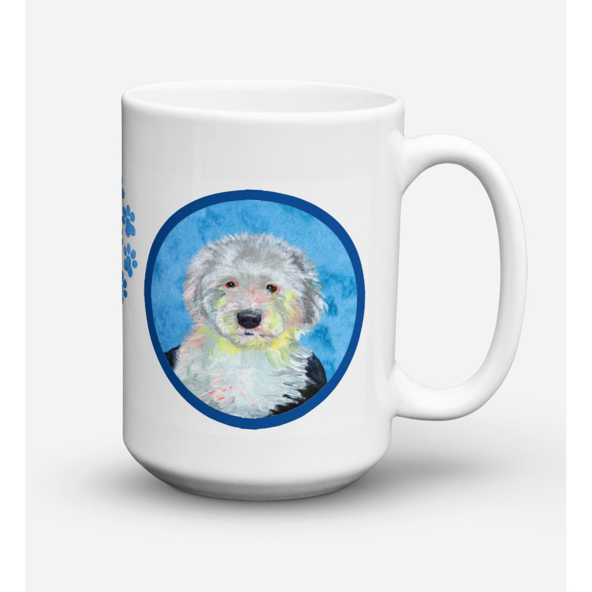 'Caroline's Treasures LH9396BU-CM15 Old English Sheepdog Microwavable Ceramic Coffee Mug, 15 oz, Multicolor''