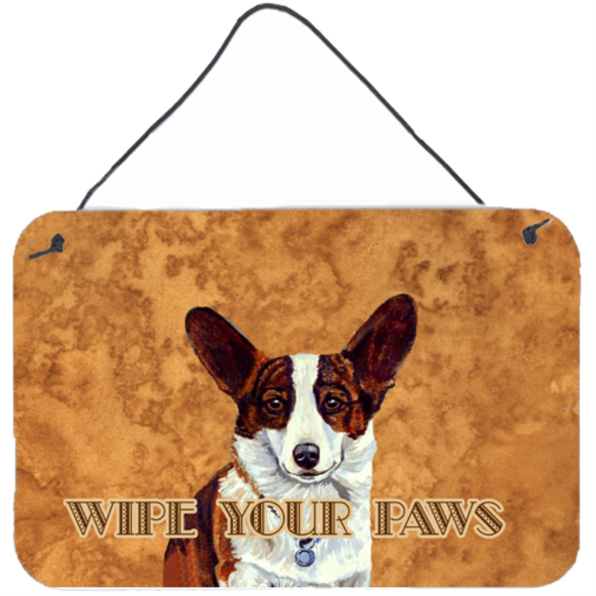 'Caroline'S Treasures Cardigan Corgi Wipe Your Paws Aluminum Metal Wall Or Door Hanging Prints, 8 X 12''''''