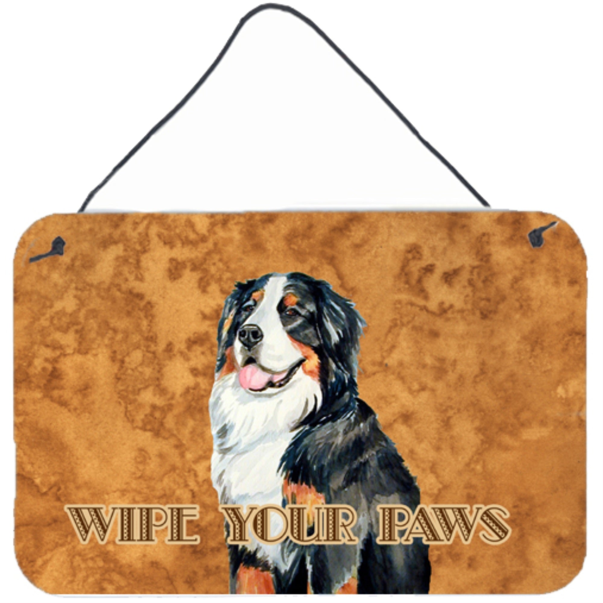 'Caroline'S Treasures Bernese Mountain Dog Wipe Your Paws Aluminum Metal Wall Or Door Hanging Prints, 8 X 12''''''