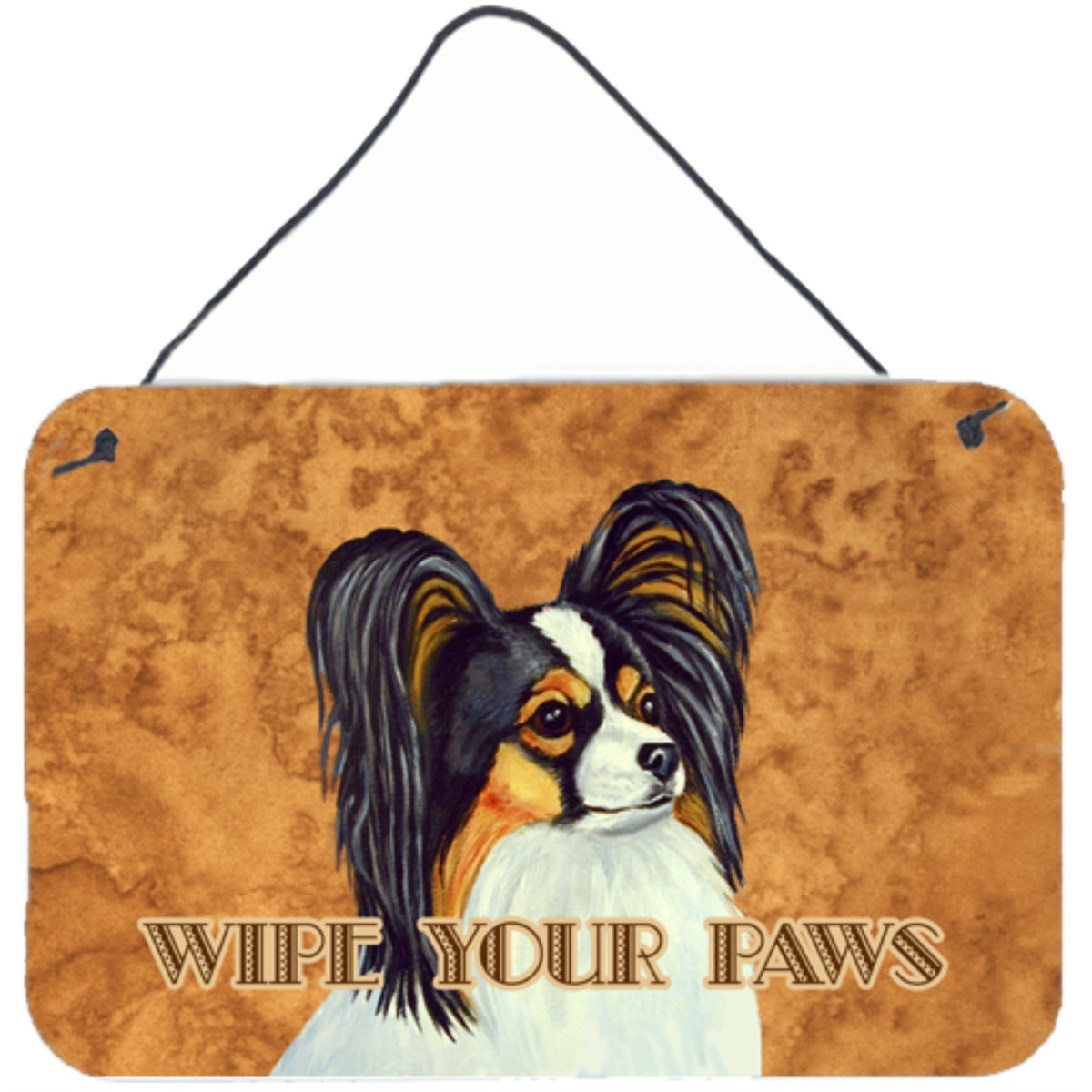 'Caroline'S Treasures Papillion Wipe Your Paws Aluminum Metal Wall Or Door Hanging Prints, 8 X 12''''''