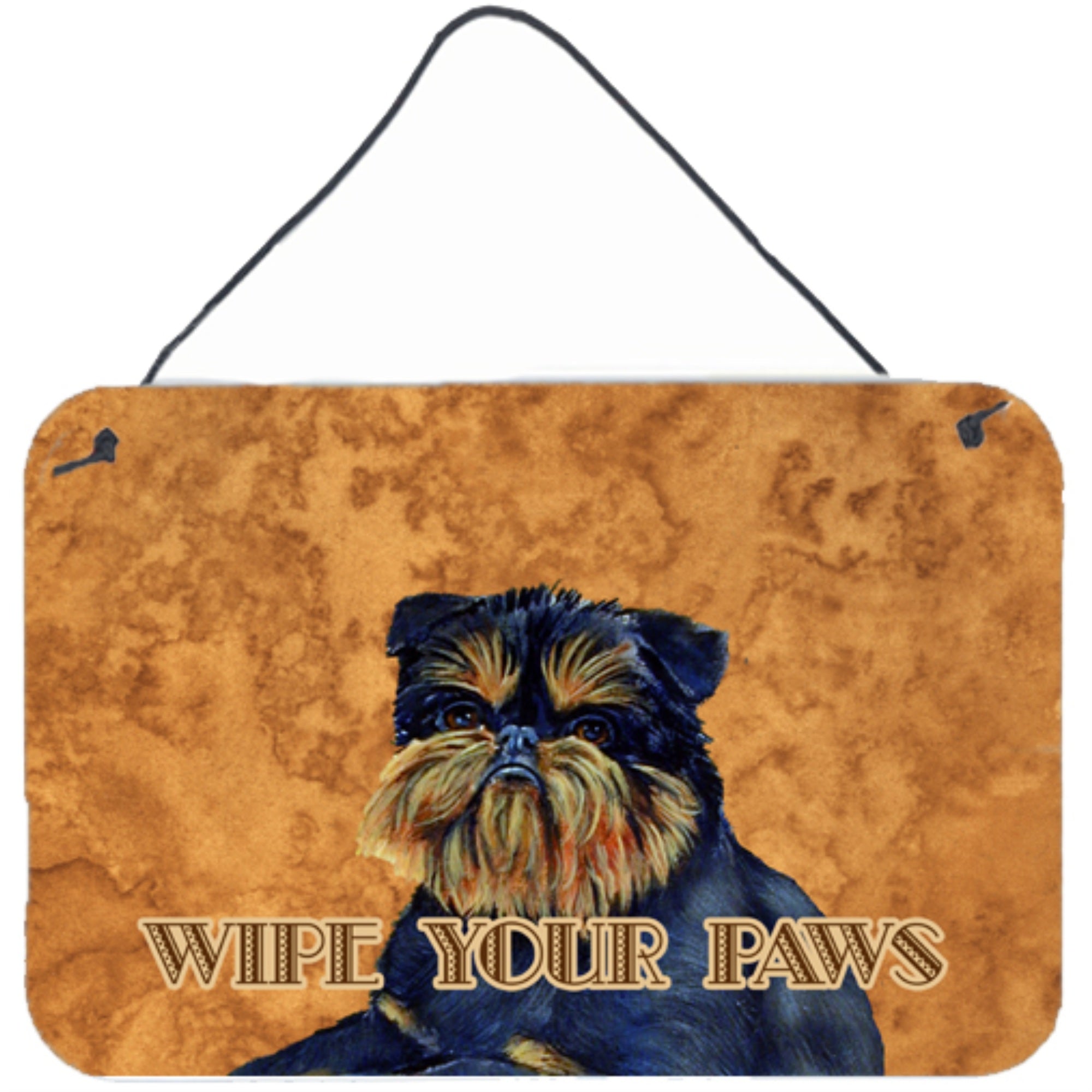'Caroline'S Treasures Brussels Griffon Wipe Your Paws Aluminum Metal Wall Or Door Hanging Prints, 8 X 12''''''