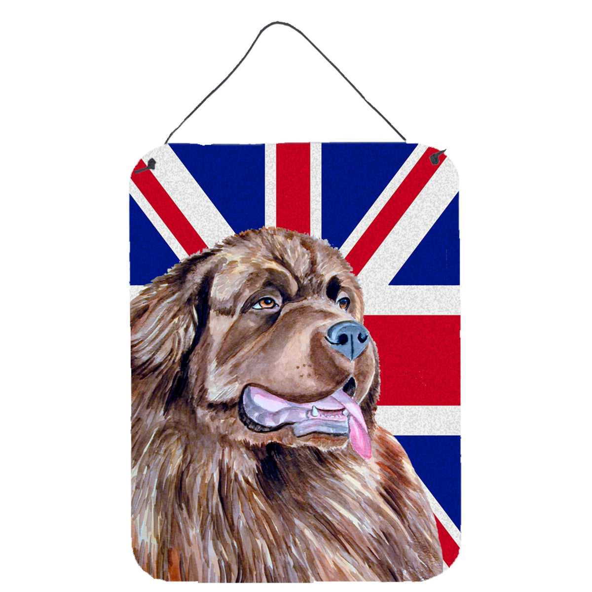 'Caroline'S Treasures Newfoundland With English Union Jack British Flag Wall Or Door Hanging Prints, 16'''' X 12''''''