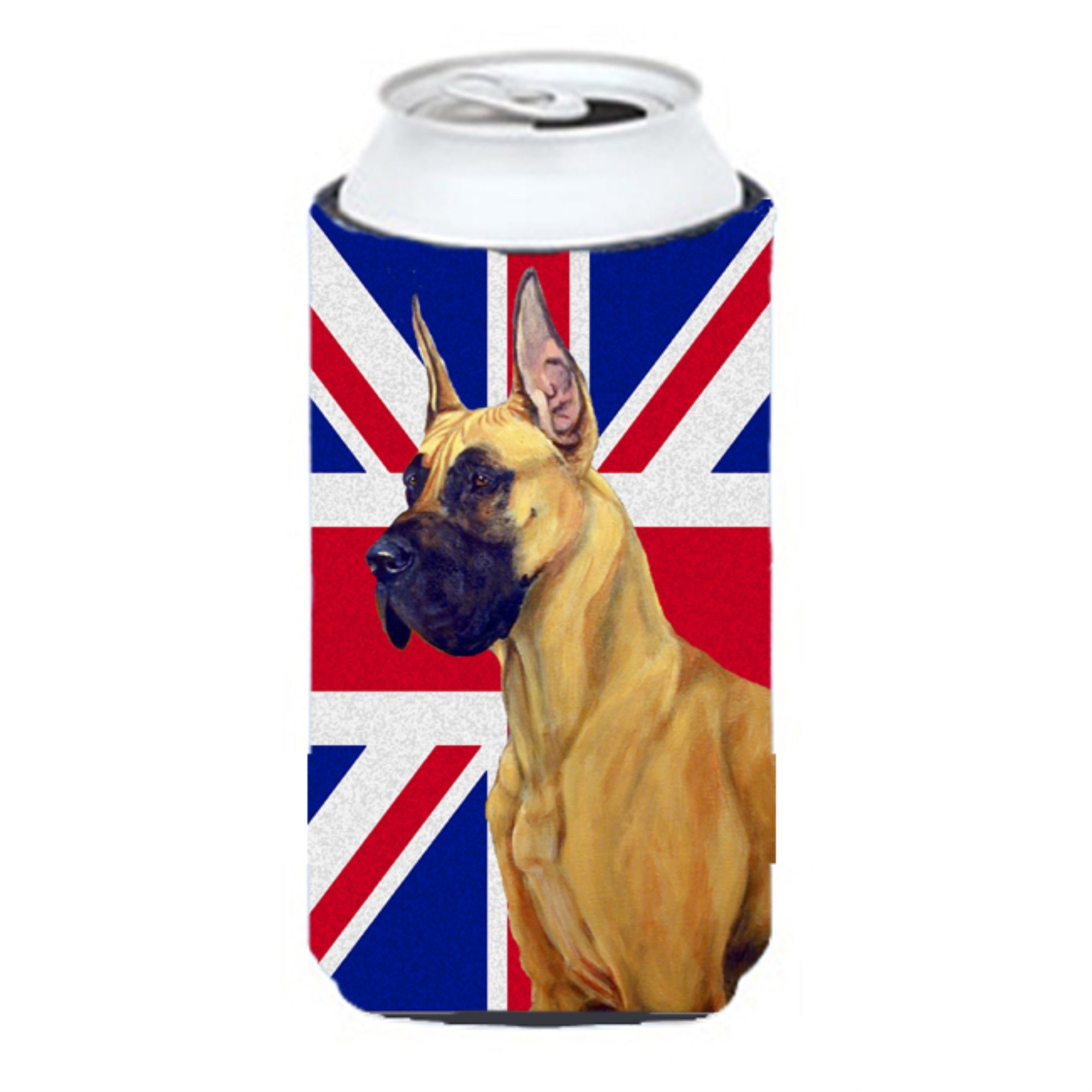 Great Dane With English Union Jack British Flag Tall Boy Beverage Insulator Hugger Lh9464Tbc