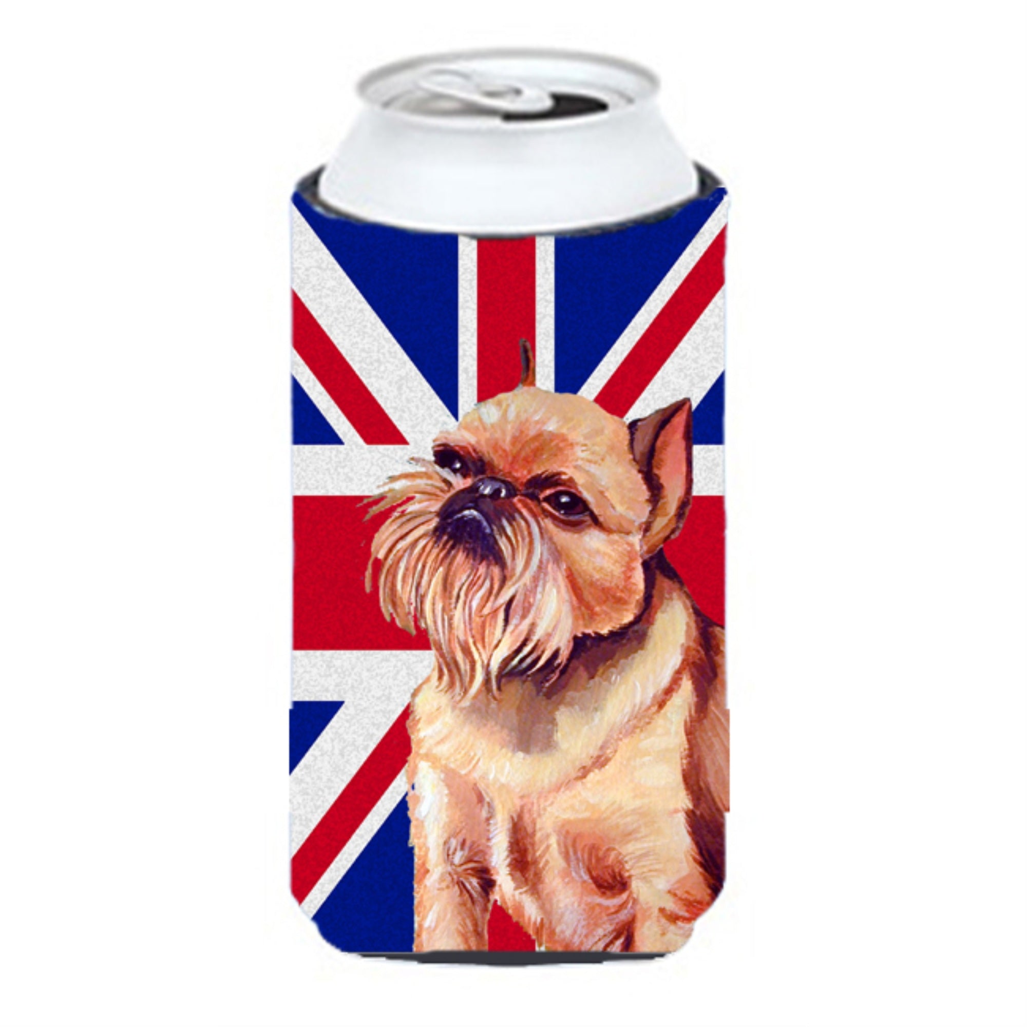 Brussels Griffon With English Union Jack British Flag Tall Boy Beverage Insulator Hugger Lh9466Tbc