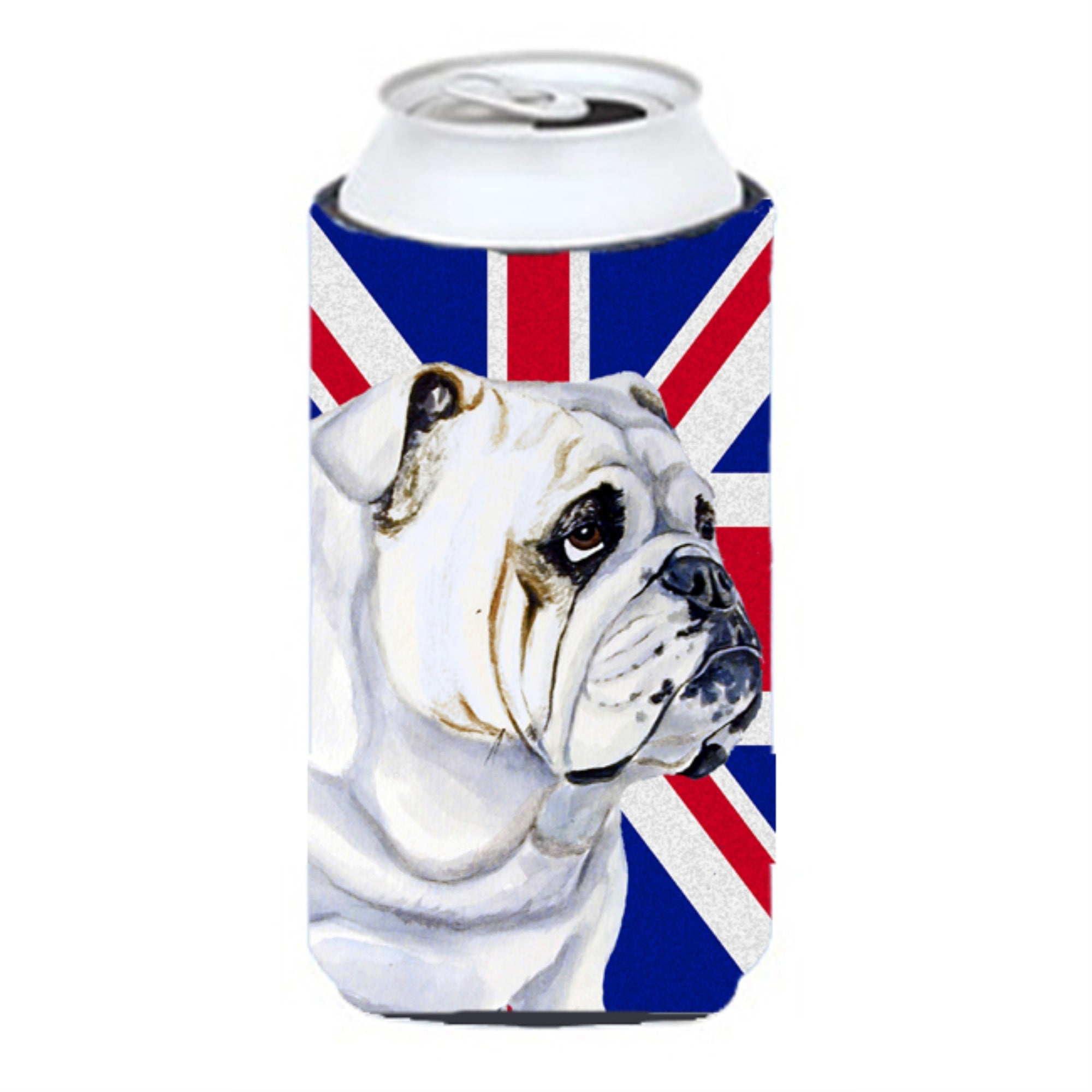 English Bulldog With English Union Jack British Flag Tall Boy Beverage Insulator Hugger Lh9471Tbc