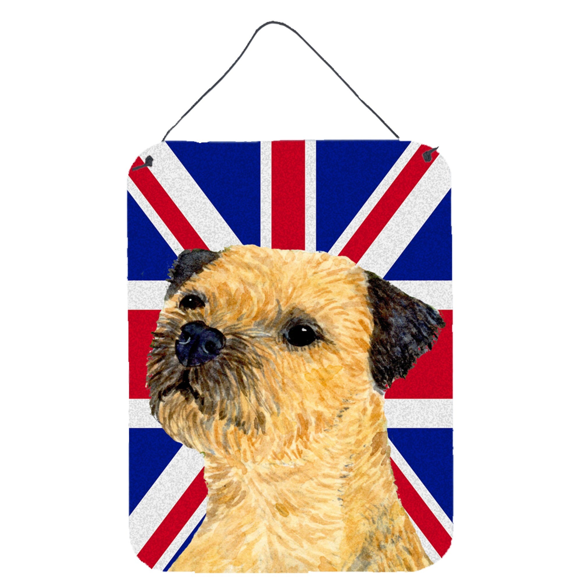 'Caroline'S Treasures Border Terrier With English Union Jack British Flag Wall Or Door Hanging Prints, 16'''' X 12''''''