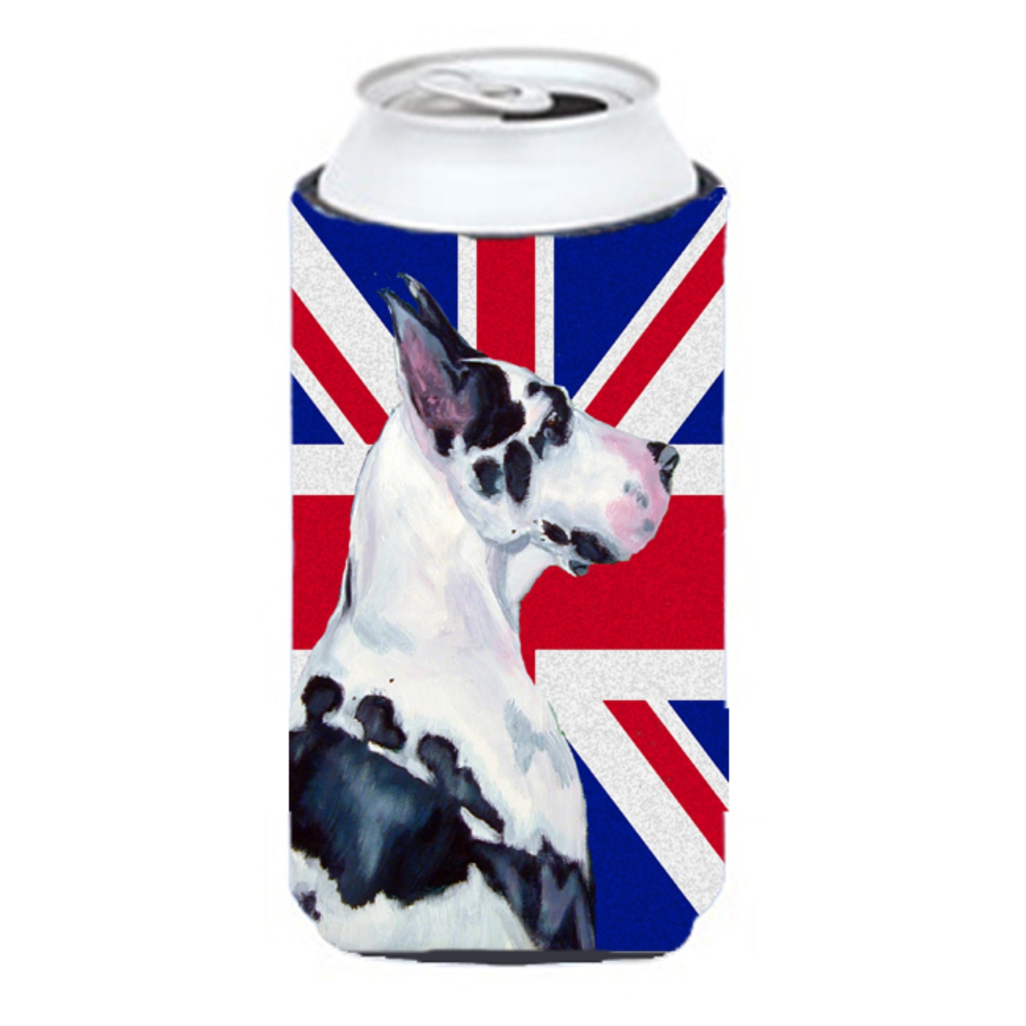 Great Dane With English Union Jack British Flag Tall Boy Beverage Insulator Hugger Lh9478Tbc