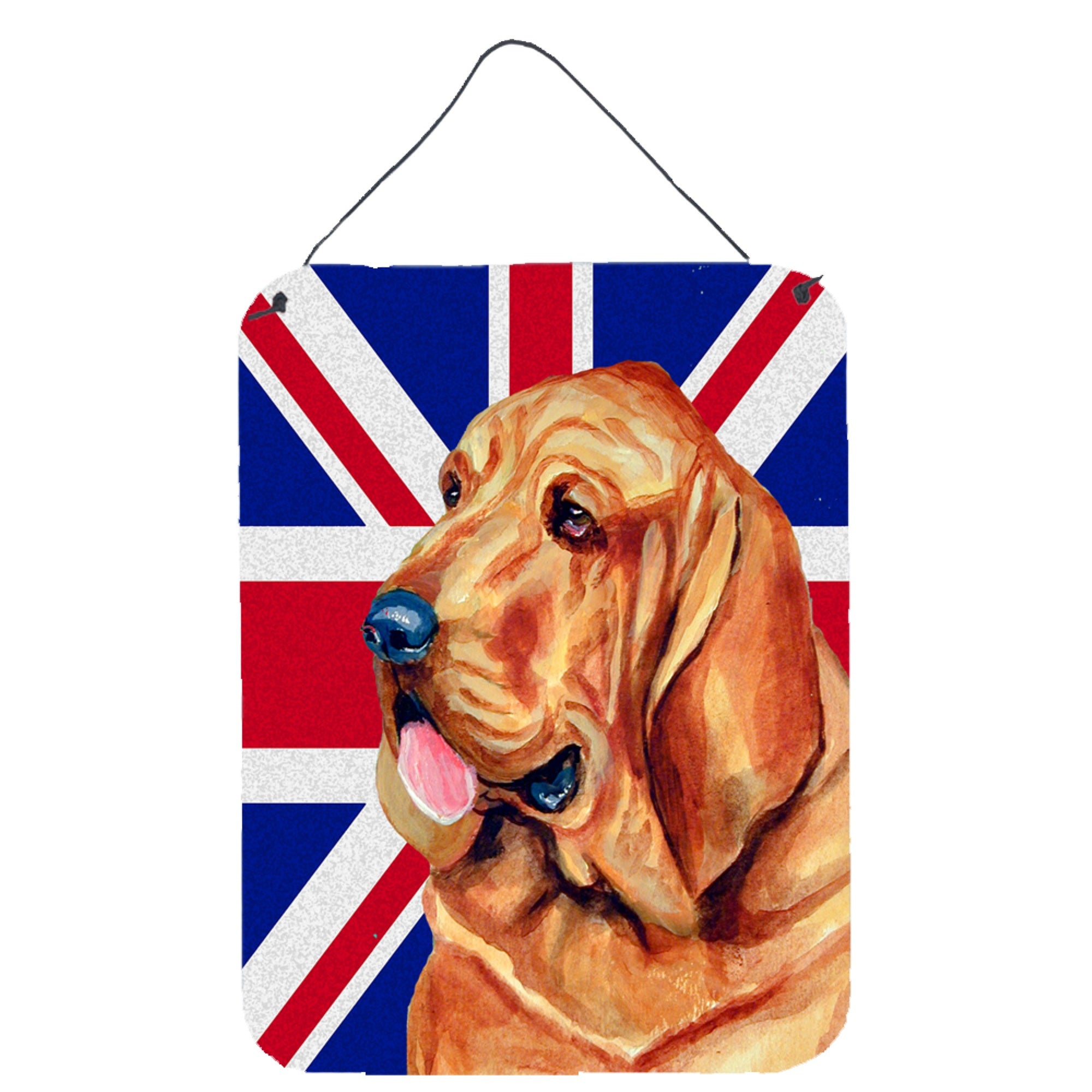 'Caroline'S Treasures Bloodhound With English Union Jack British Flag Wall Or Door Hanging Prints, 16'''' X 12''''''