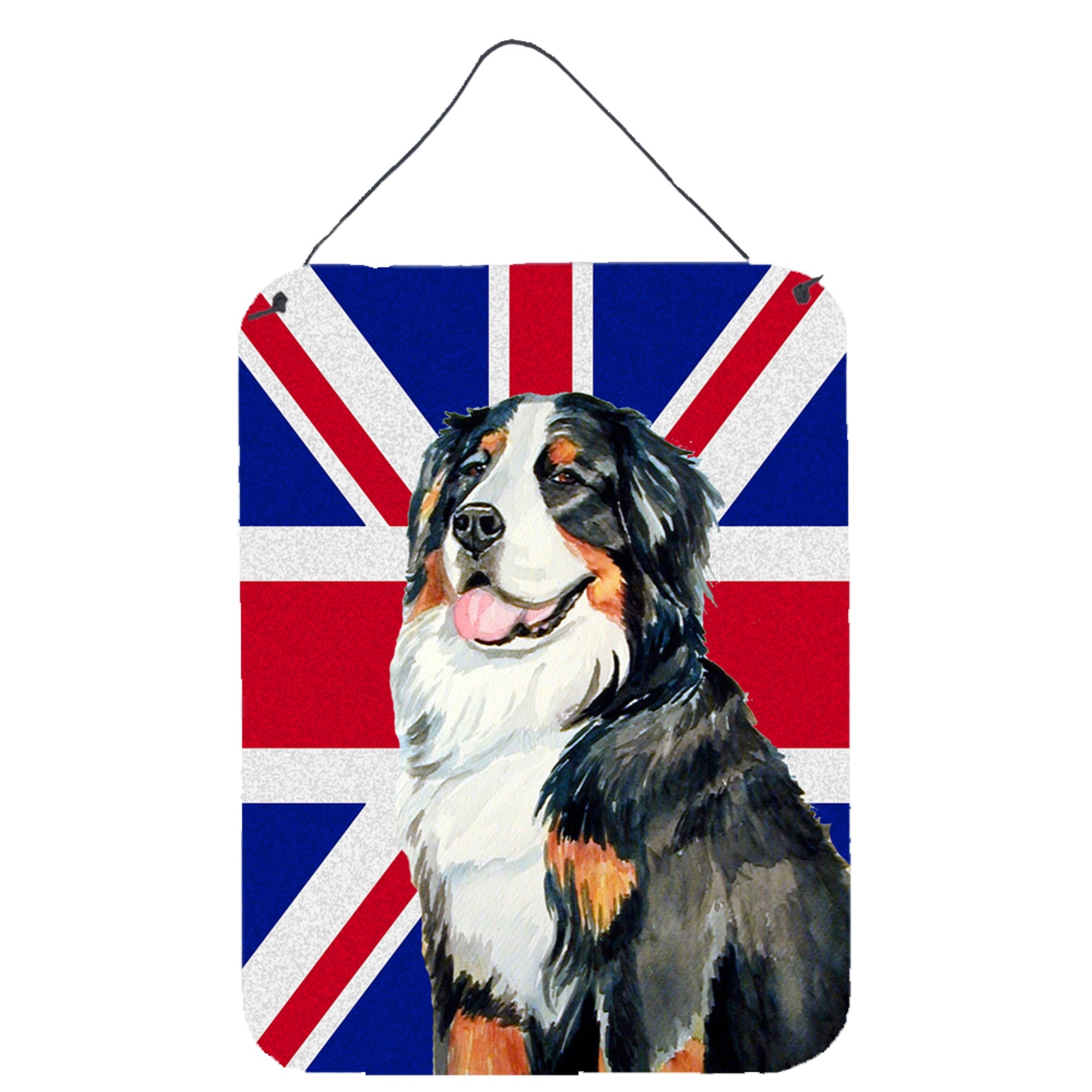 'Caroline'S Treasures Bernese Mountain Dog With English Union Jack British Flag Wall Or Door Hanging Prints, 16'''' X 12''''''
