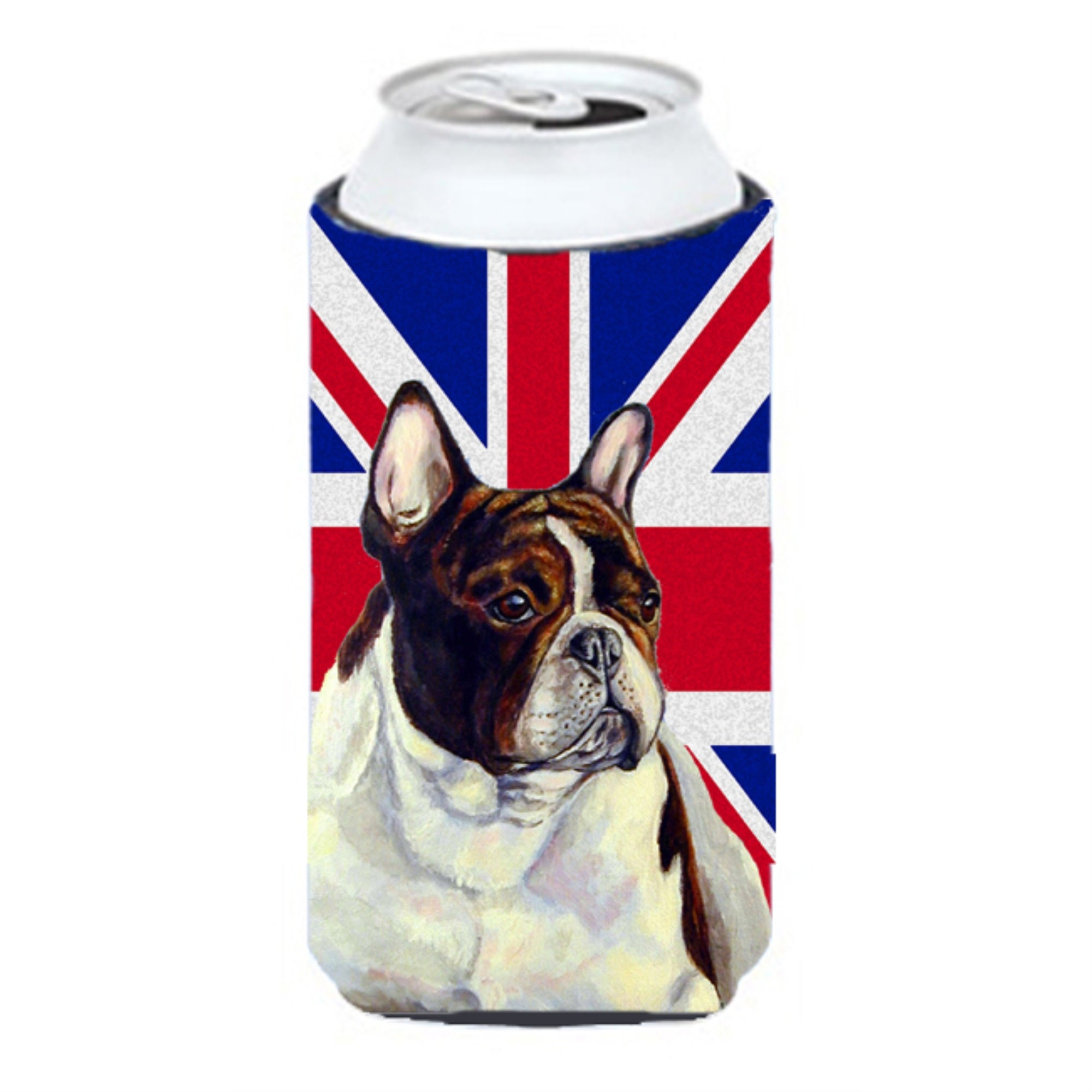 French Bulldog With English Union Jack British Flag Tall Boy Beverage Insulator Hugger Lh9489Tbc