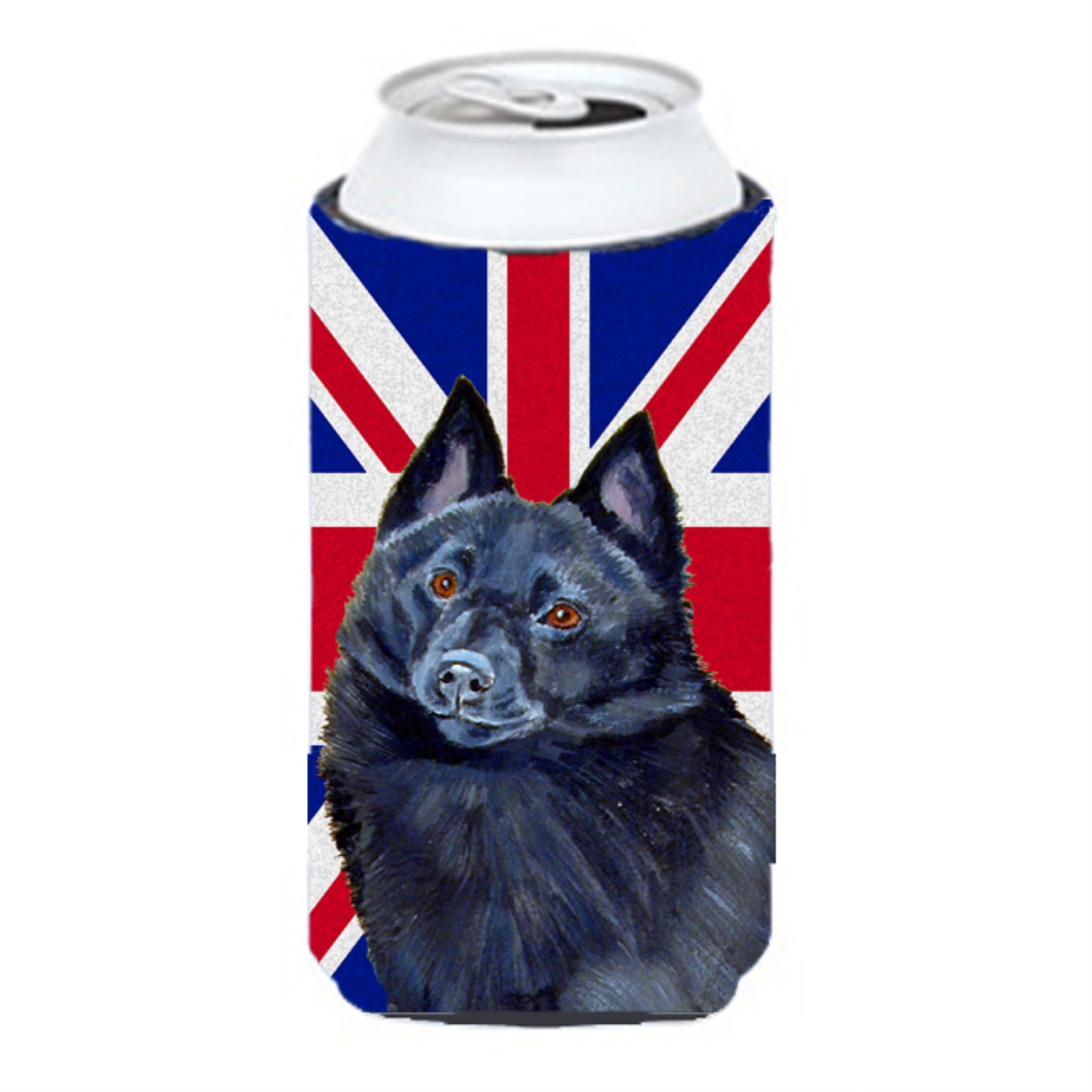 Schipperke With English Union Jack British Flag Tall Boy Beverage Insulator Hugger Lh9491Tbc