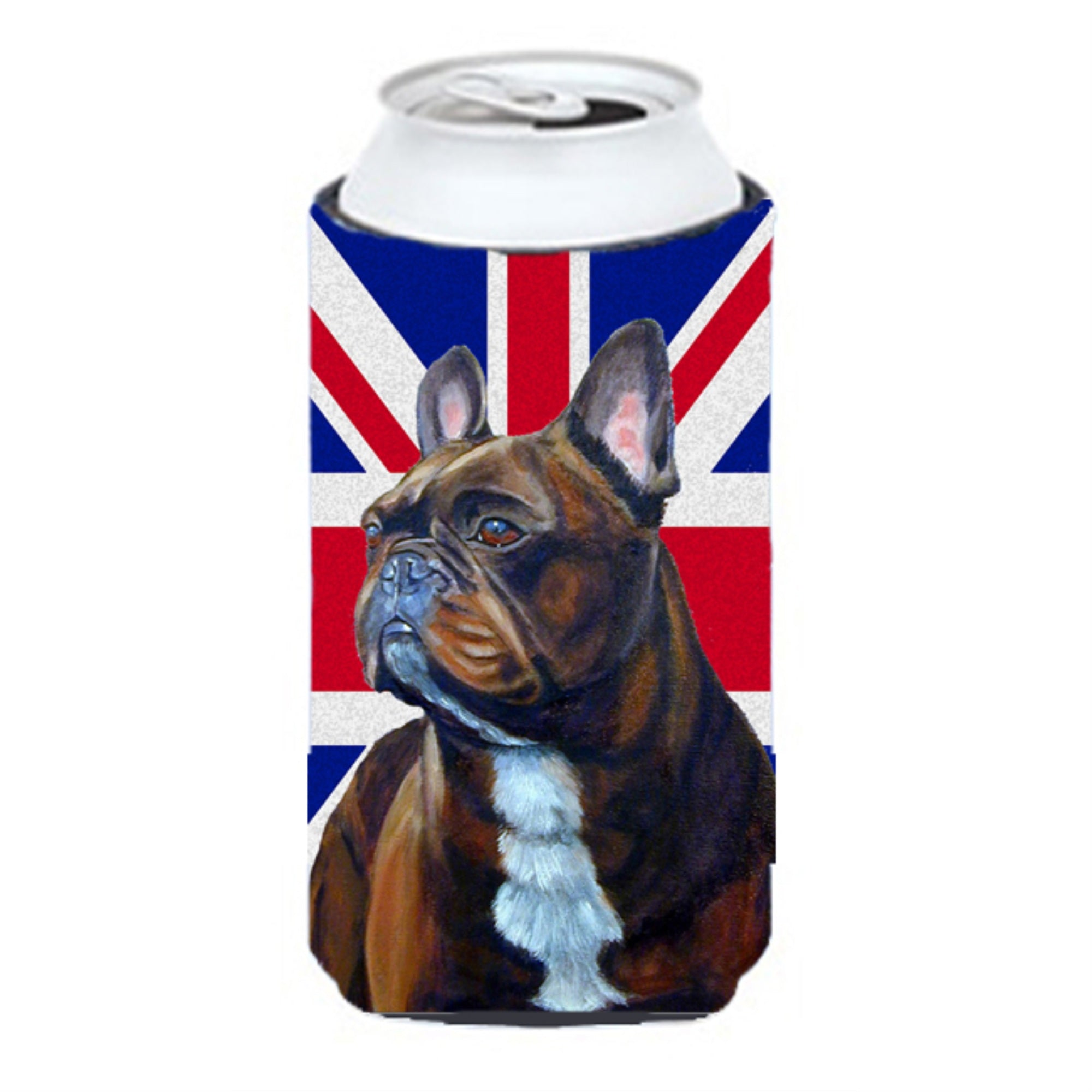 French Bulldog With English Union Jack British Flag Tall Boy Beverage Insulator Hugger Lh9492Tbc