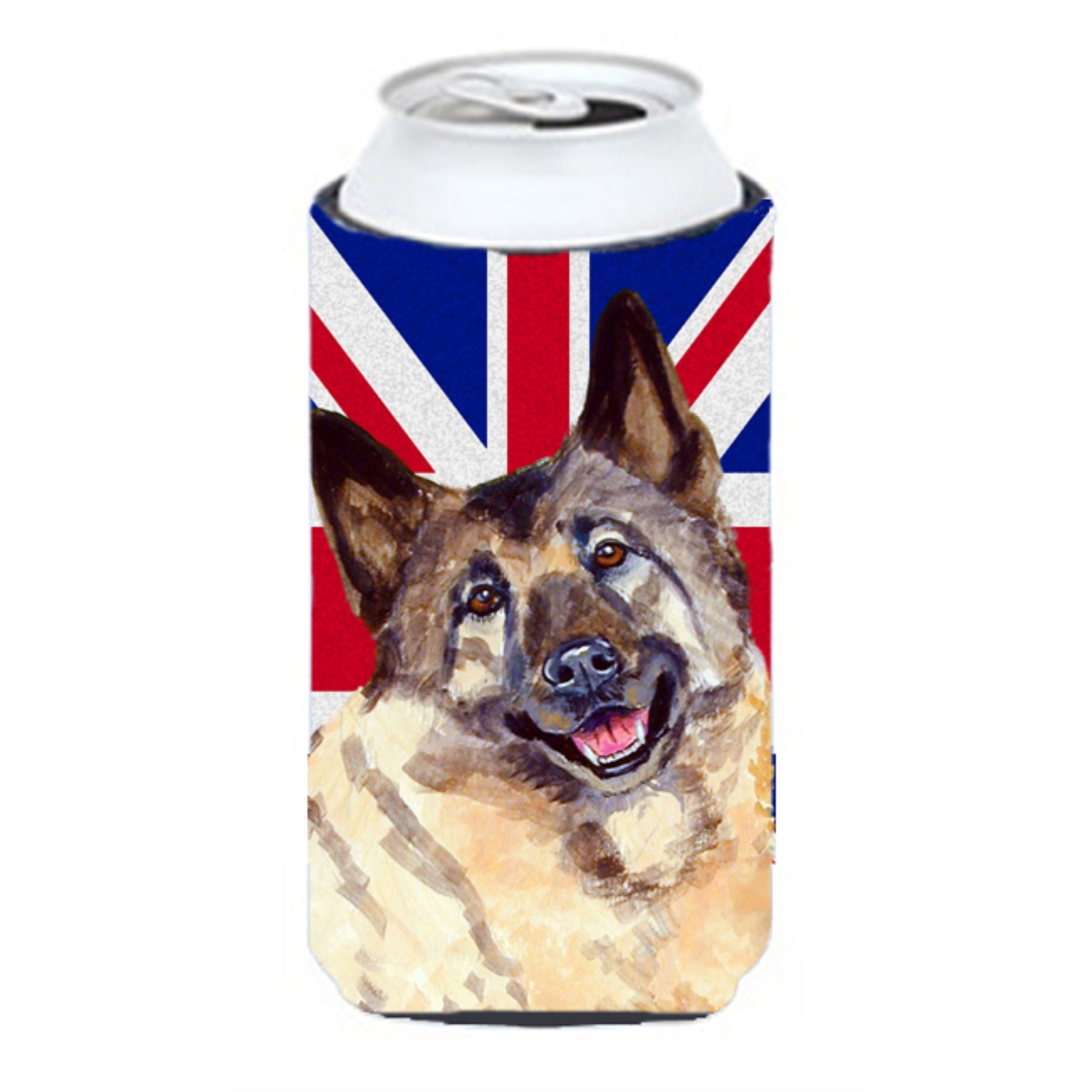 Norwegian Elkhound With English Union Jack British Flag Tall Boy Beverage Insulator Hugger Lh9495Tbc