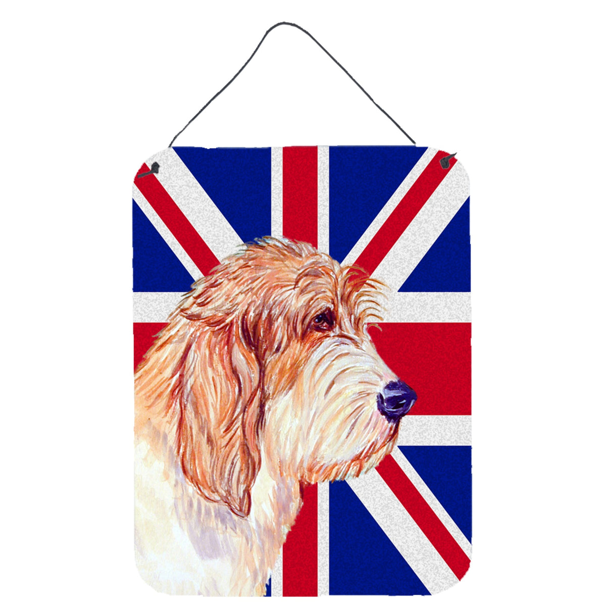 'Caroline'S Treasures Petit Basset Griffon Vendeen Pbgv With English Union Jack British Flag Wall Or Door Hanging Prints, 16'''
