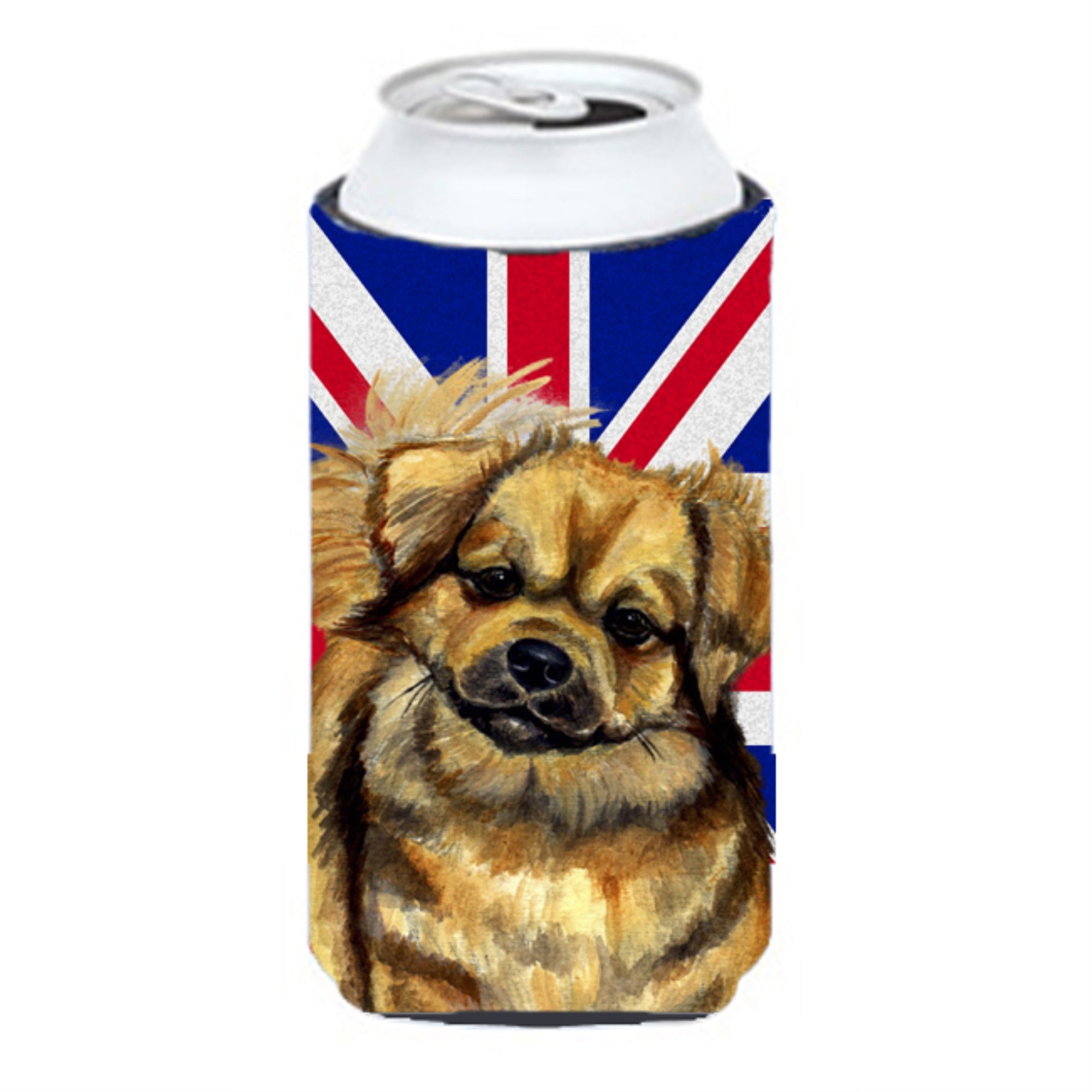 Tibetan Spaniel With English Union Jack British Flag Tall Boy Beverage Insulator Hugger Lh9499Tbc