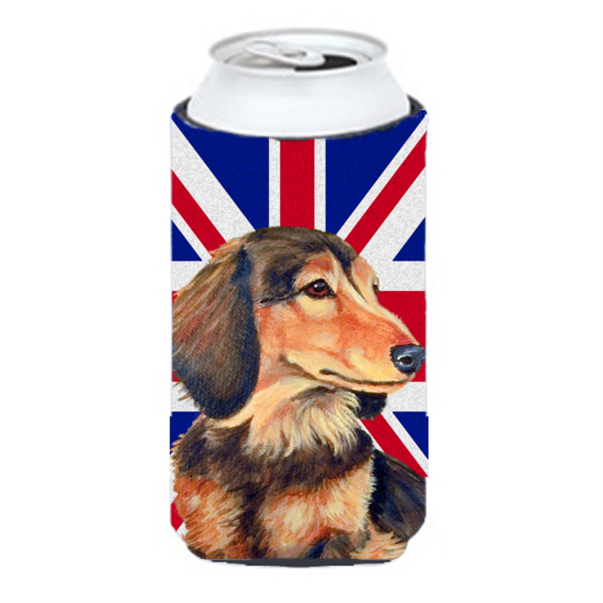 Dachshund With English Union Jack British Flag Tall Boy Beverage Insulator Hugger Lh9502Tbc