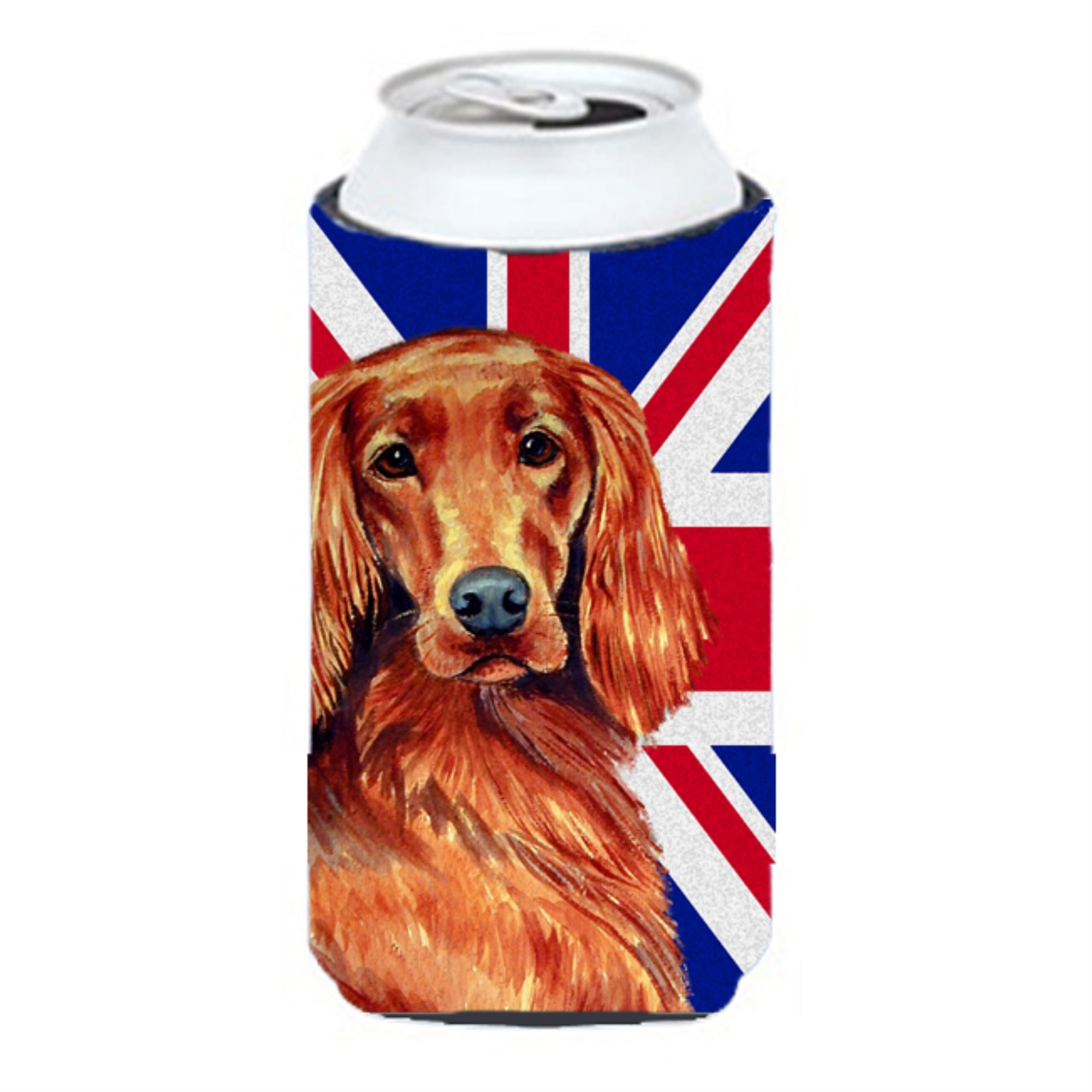Irish Setter With English Union Jack British Flag Tall Boy Beverage Insulator Hugger Lh9504Tbc
