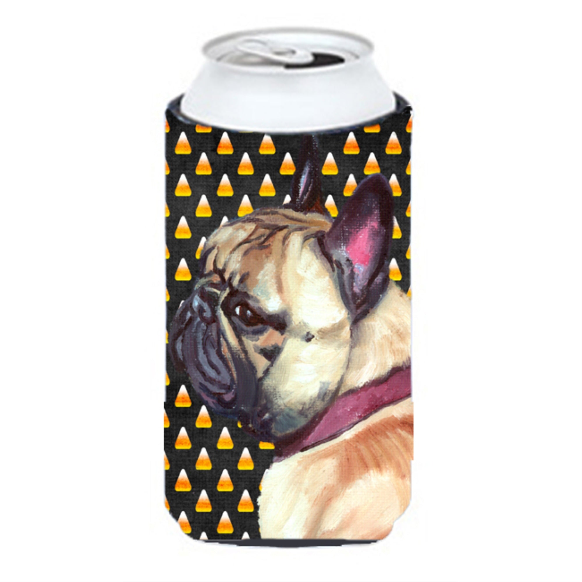 French Bulldog Frenchie Candy Corn Halloween Tall Boy Beverage Insulator Hugger Lh9552Tbc