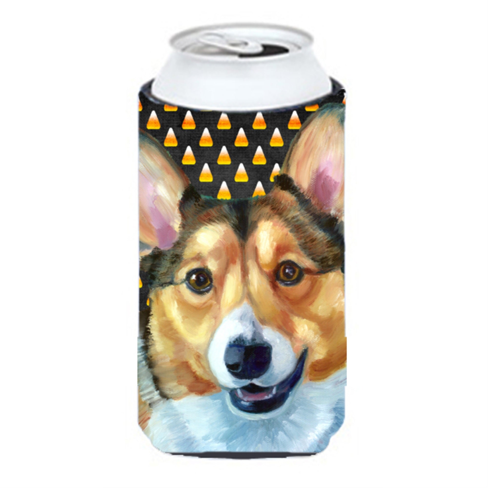 Corgi Candy Corn Halloween Tall Boy Beverage Insulator Hugger Lh9553Tbc