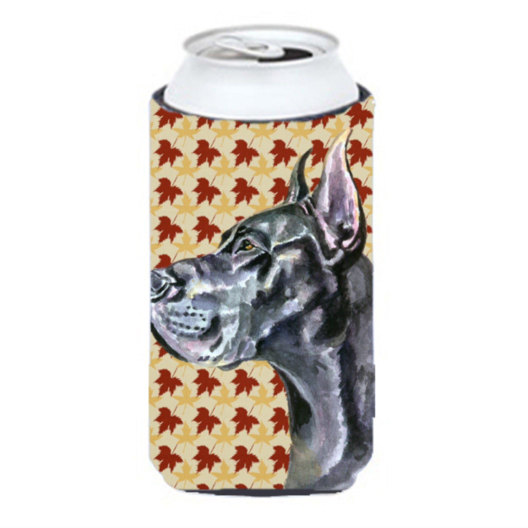 Black Great Dane Fall Leaves Tall Boy Beverage Insulator Hugger Lh9557Tbc