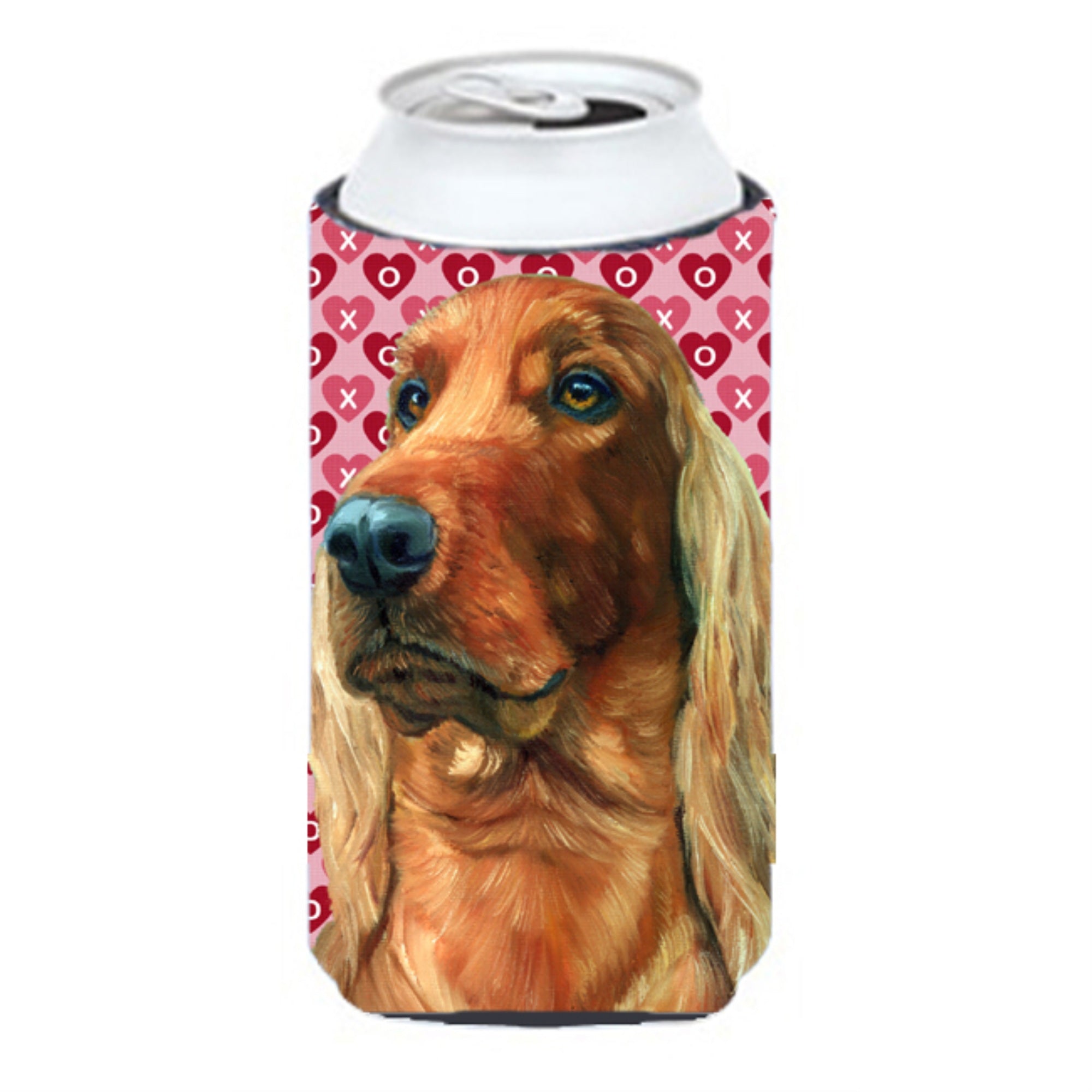 Irish Setter Hearts Love And Valentines Day Tall Boy Beverage Insulator Hugger Lh9562Tbc