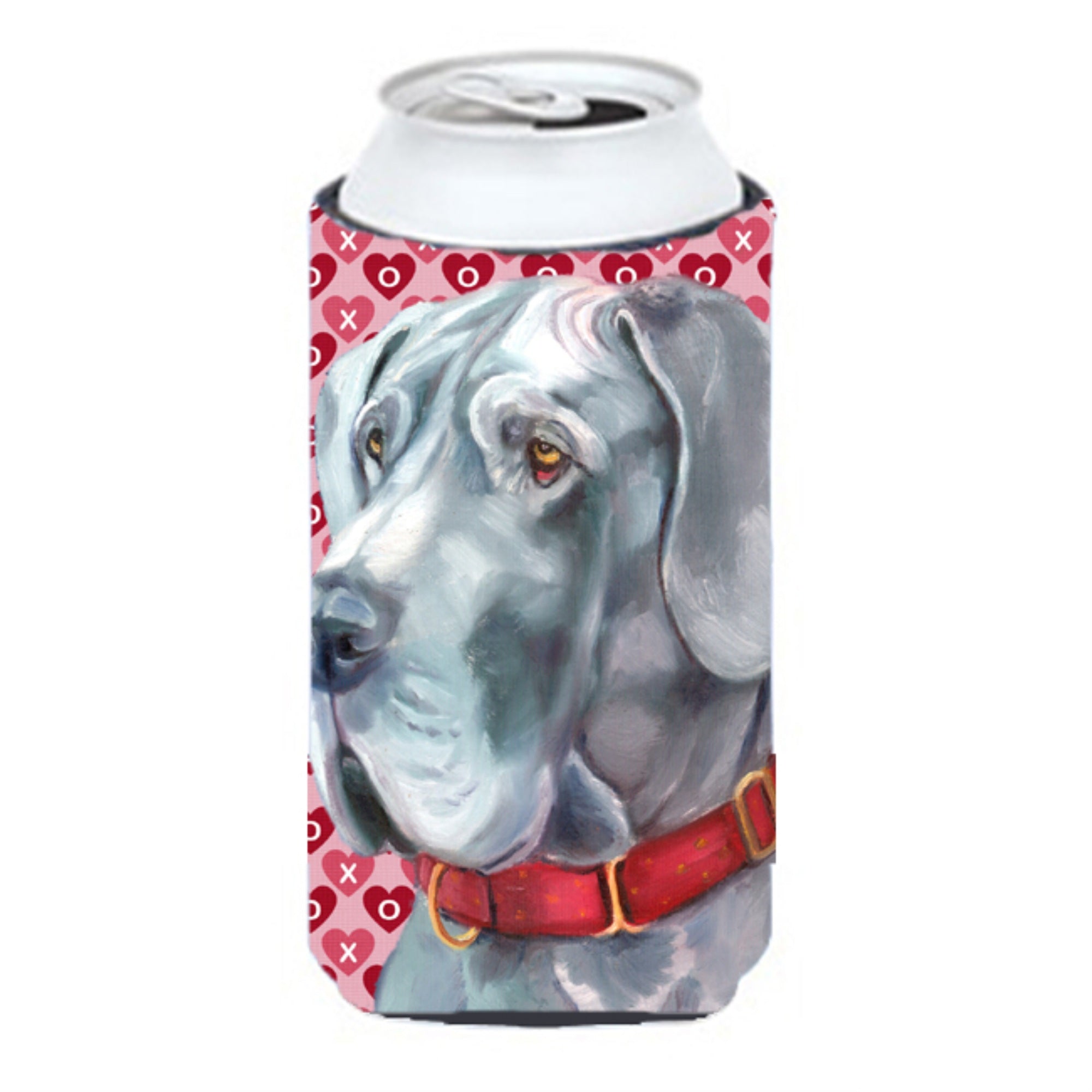 Great Dane Hearts Love And Valentines Day Tall Boy Beverage Insulator Hugger Lh9563Tbc