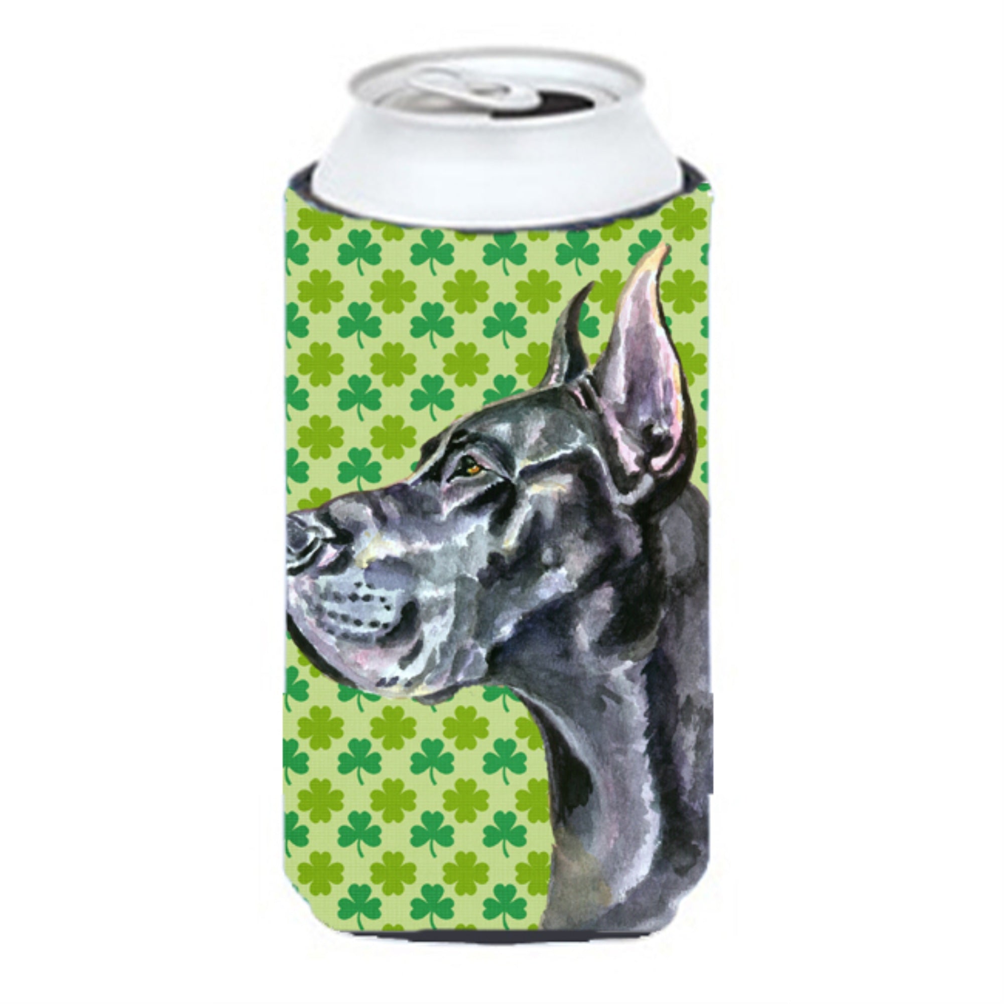 Black Great Dane St. Patricks Day Shamrock Tall Boy Beverage Insulator Hugger Lh9571Tbc