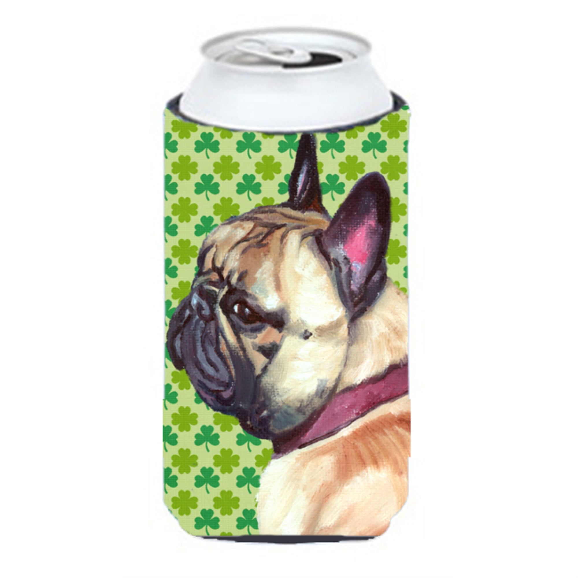 French Bulldog Frenchie St. Patrick'S Day Shamrock Tall Boy Beverage Insulator Hugger Lh9573Tbc