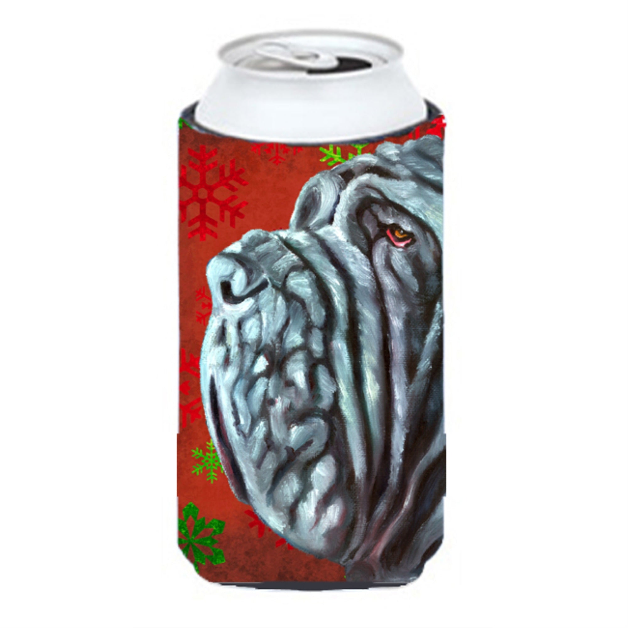 Neapolitan Mastiff Red Snowflakes Holiday Christmas Tall Boy Beverage Insulator Hugger Lh9575Tbc