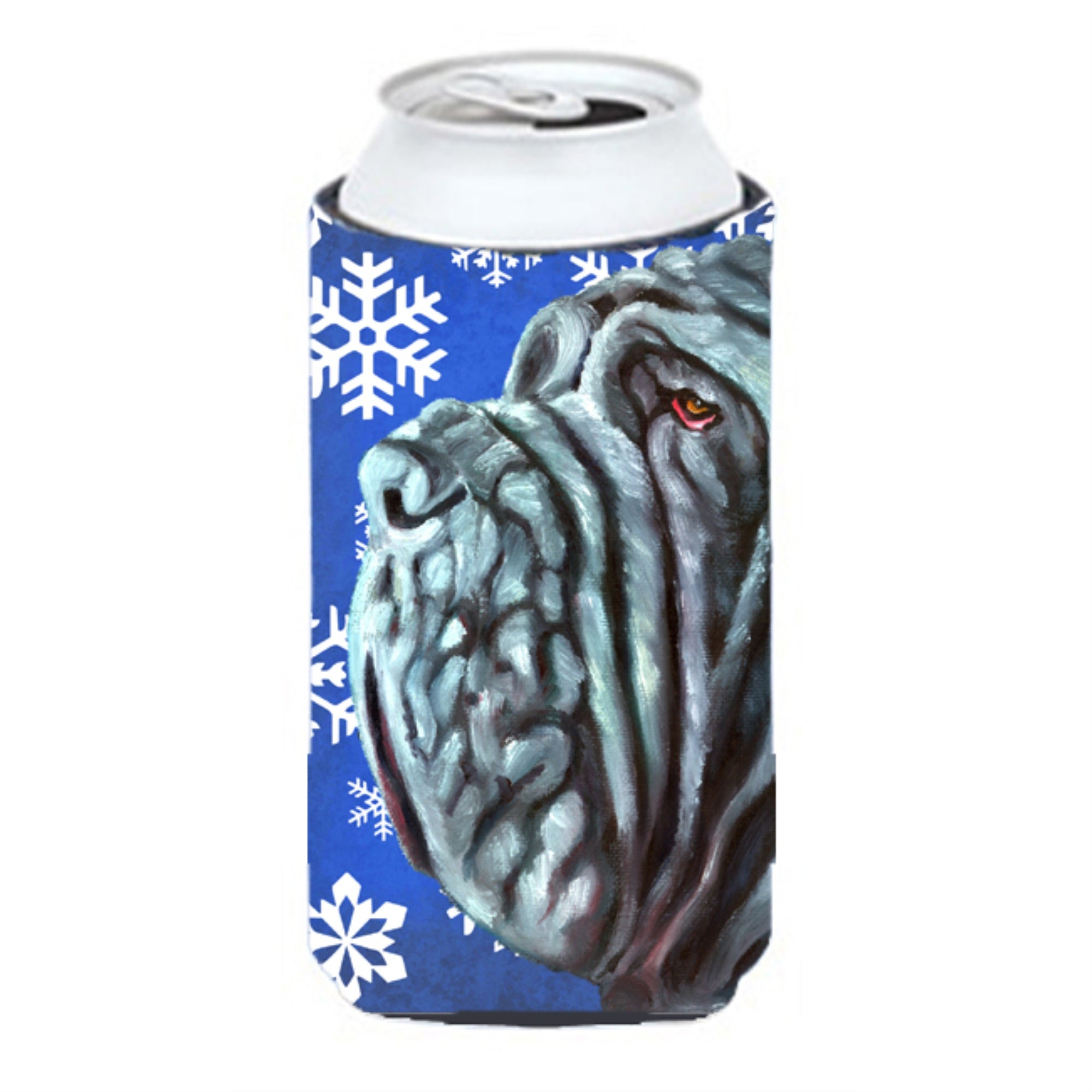 Neapolitan Mastiff Winter Snowflakes Holiday Tall Boy Beverage Insulator Hugger Lh9582Tbc
