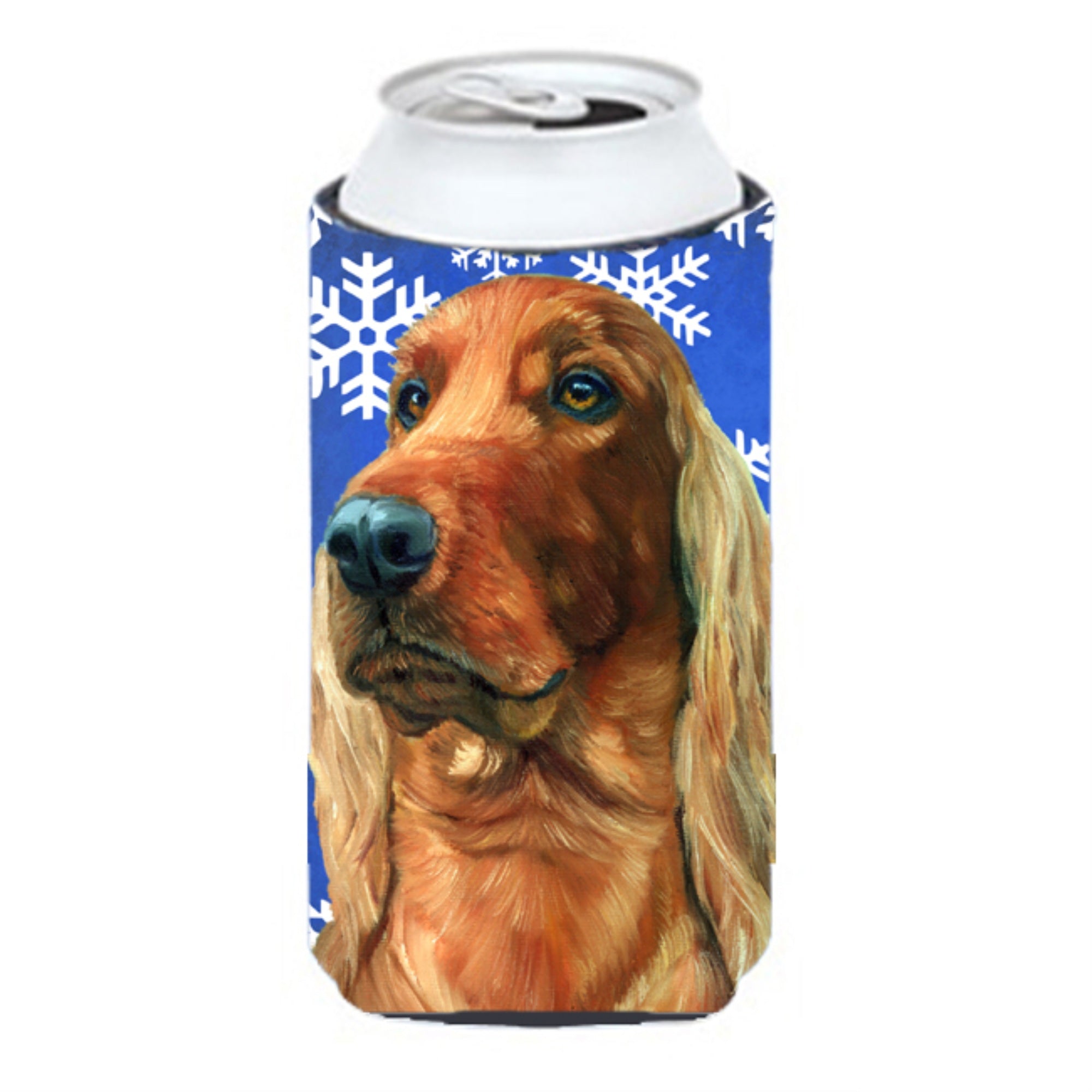 Irish Setter Winter Snowflakes Holiday Tall Boy Beverage Insulator Hugger Lh9583Tbc