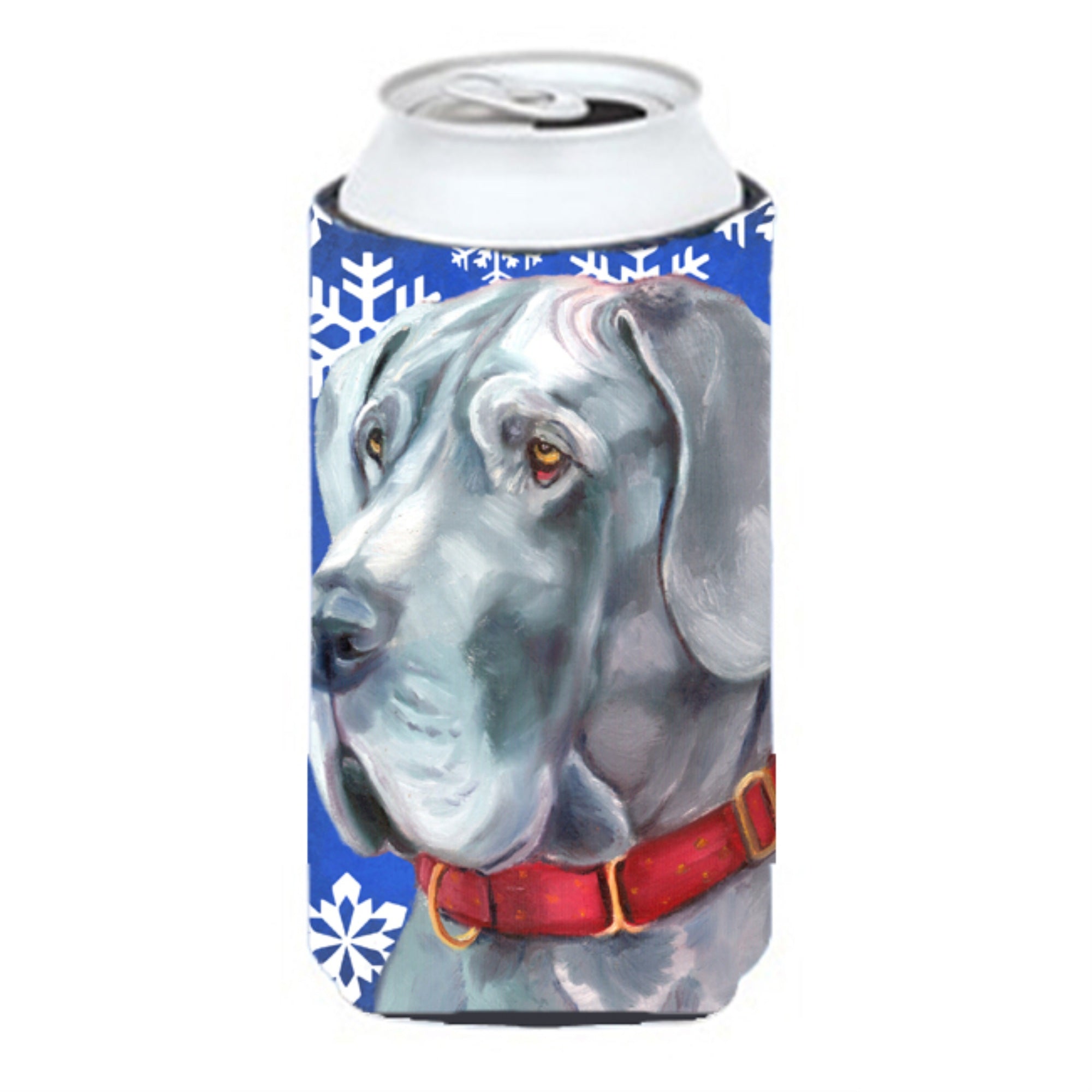 Great Dane Winter Snowflakes Holiday Tall Boy Beverage Insulator Hugger Lh9584Tbc