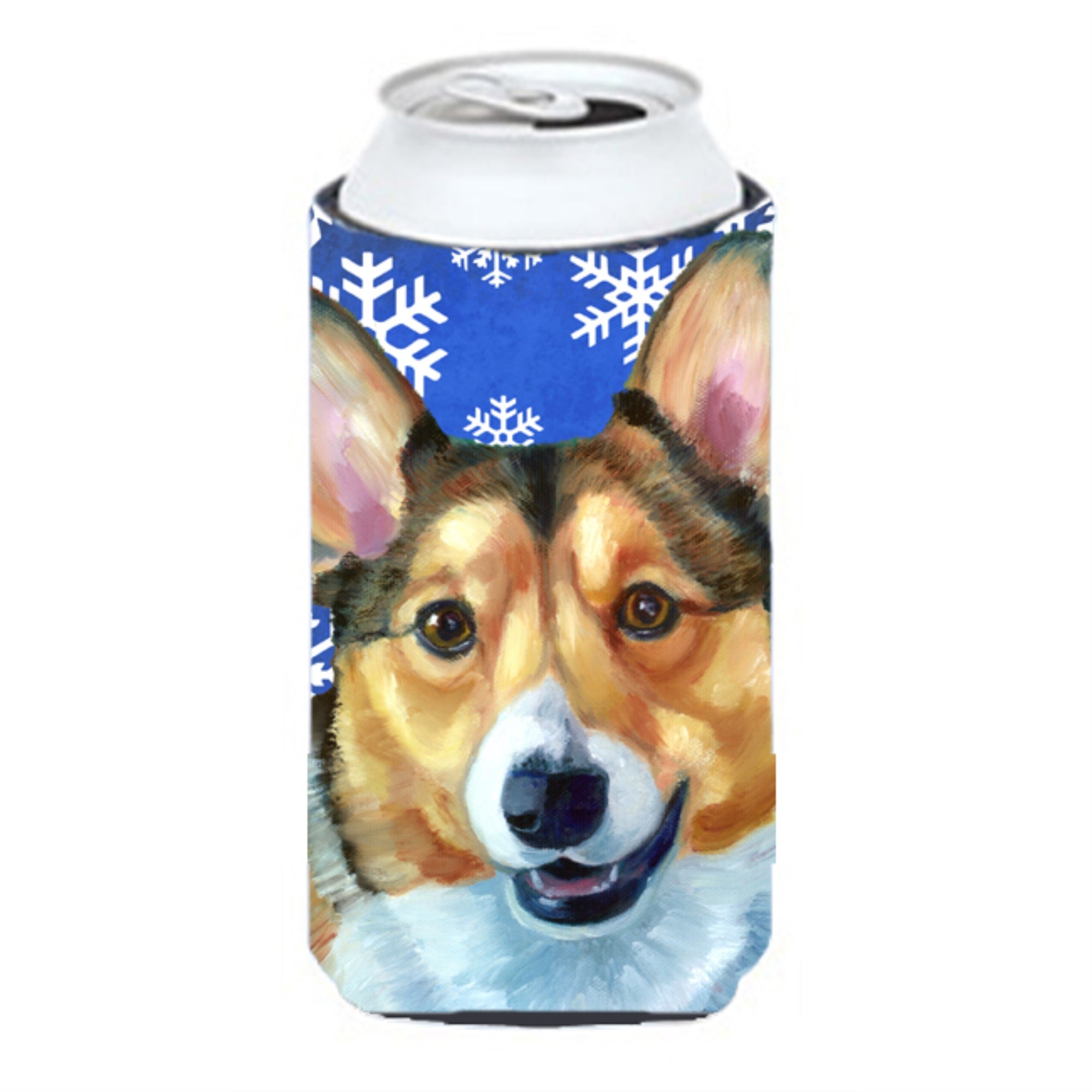 Corgi Winter Snowflakes Holiday Tall Boy Beverage Insulator Hugger Lh9588Tbc