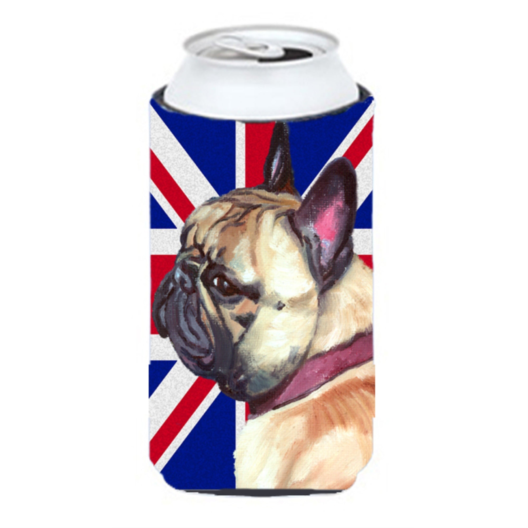 French Bulldog Frenchie With English Union Jack British Flag Tall Boy Beverage Insulator Hugger Lh9601Tbc