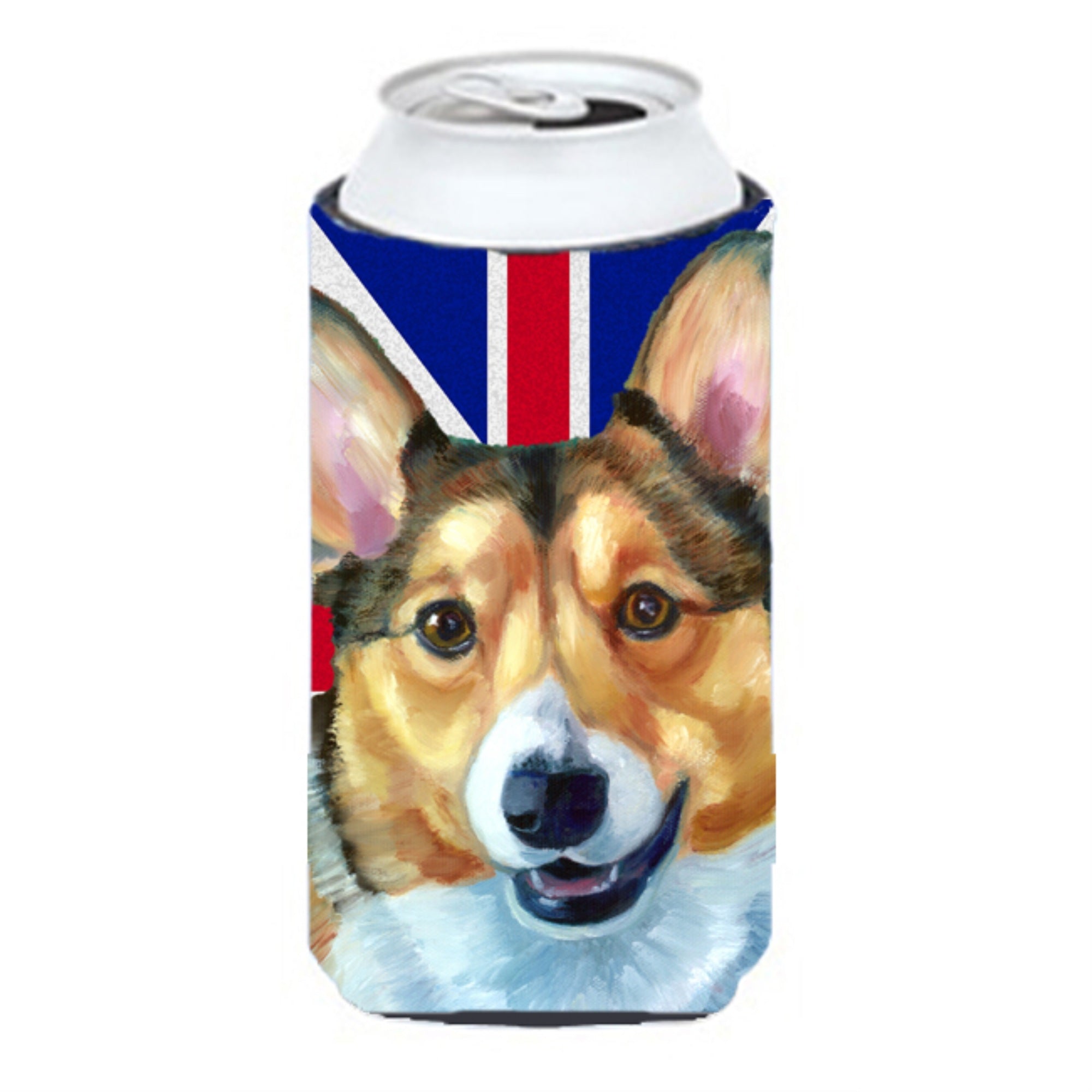 Corgi With English Union Jack British Flag Tall Boy Beverage Insulator Hugger Lh9602Tbc