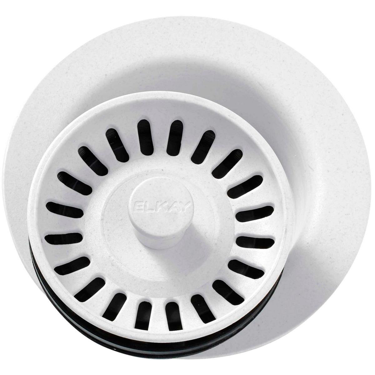 Elkay Polymer 3-1/2'' Disposer Flange With Removable Basket Strainer And Rubber Stopper White