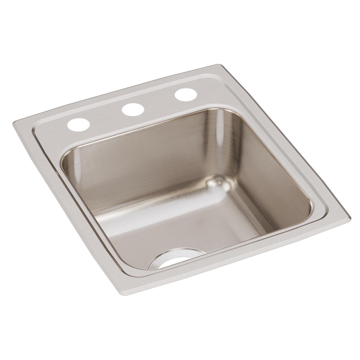 Elkay Lustertone Classic Stainless Steel 15'' X 17-1/2'' X 7-5/8'', Single Bowl Drop-In Bar Sink