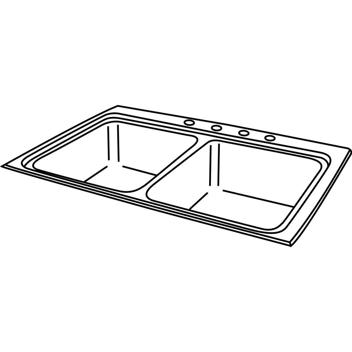 Elkay Lustertone Classic Stainless Steel 33'' x 22'' x 8-1/8''  Equal Double Bowl Drop-in Sink