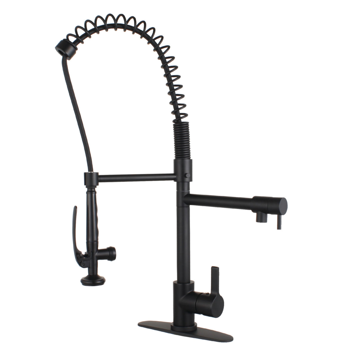 Gourmetier Ls8500Ctl Continental Single-Handle Pre-Rinse Kitchen Faucet, Matte Black