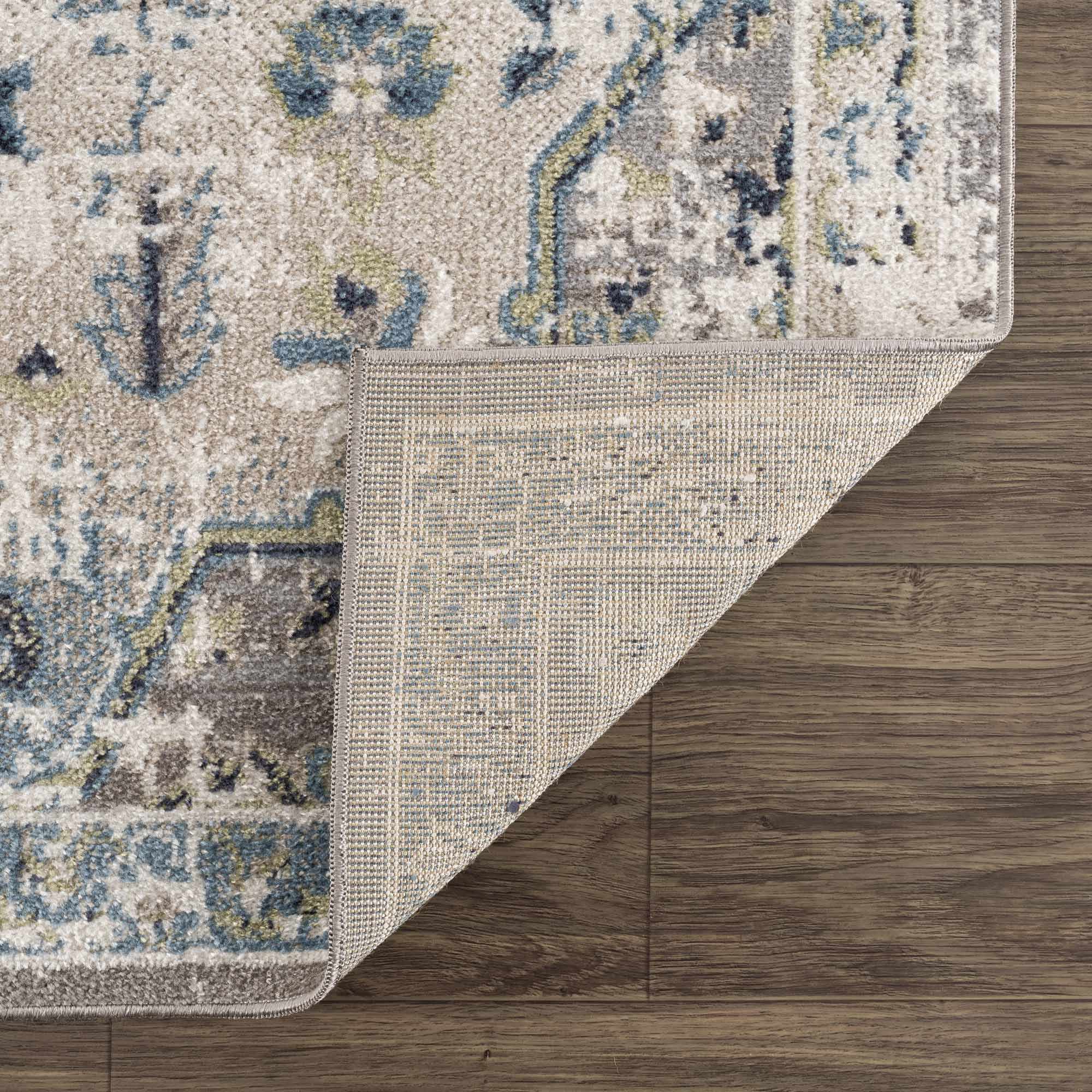 Cabacungan Gray & Blue Washable 7ft Runner Rug
