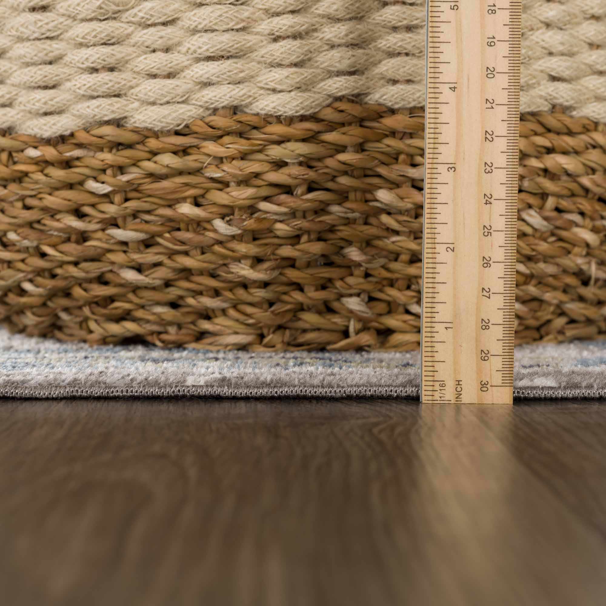 Cabacungan Gray & Blue Washable 7ft Runner Rug
