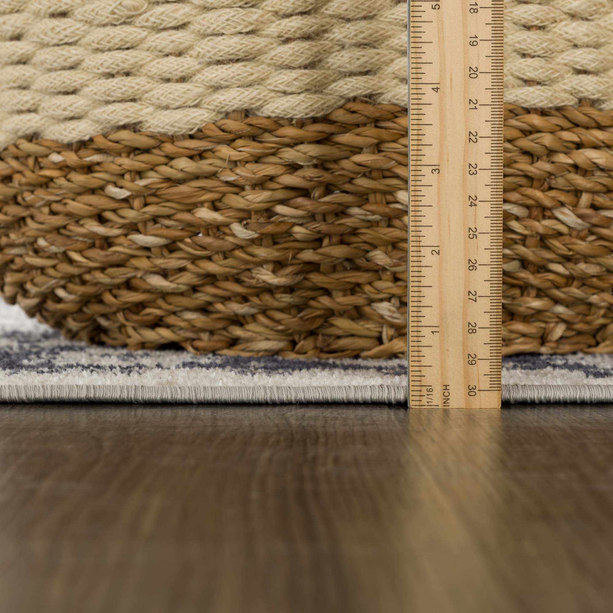 Cabacungan Cream & Gray Washable 7ft Runner Rug