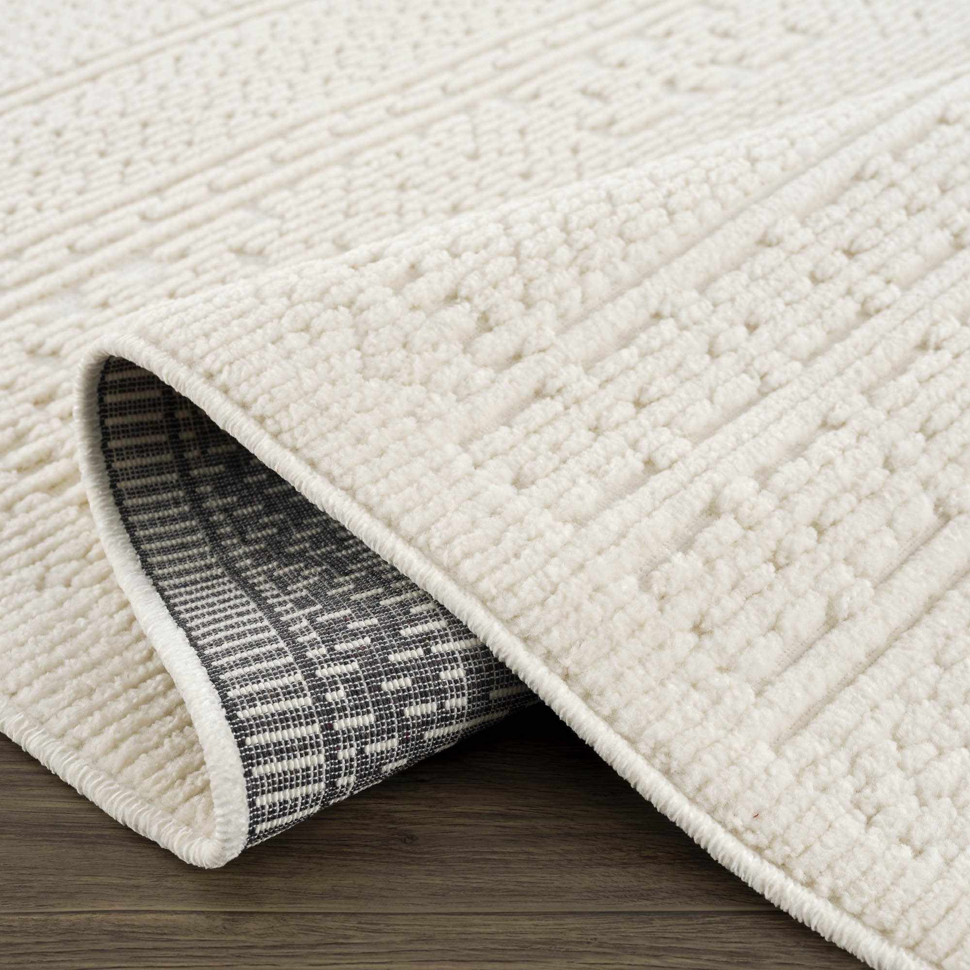 Bahar Cream Washable 7ft Runner Rug