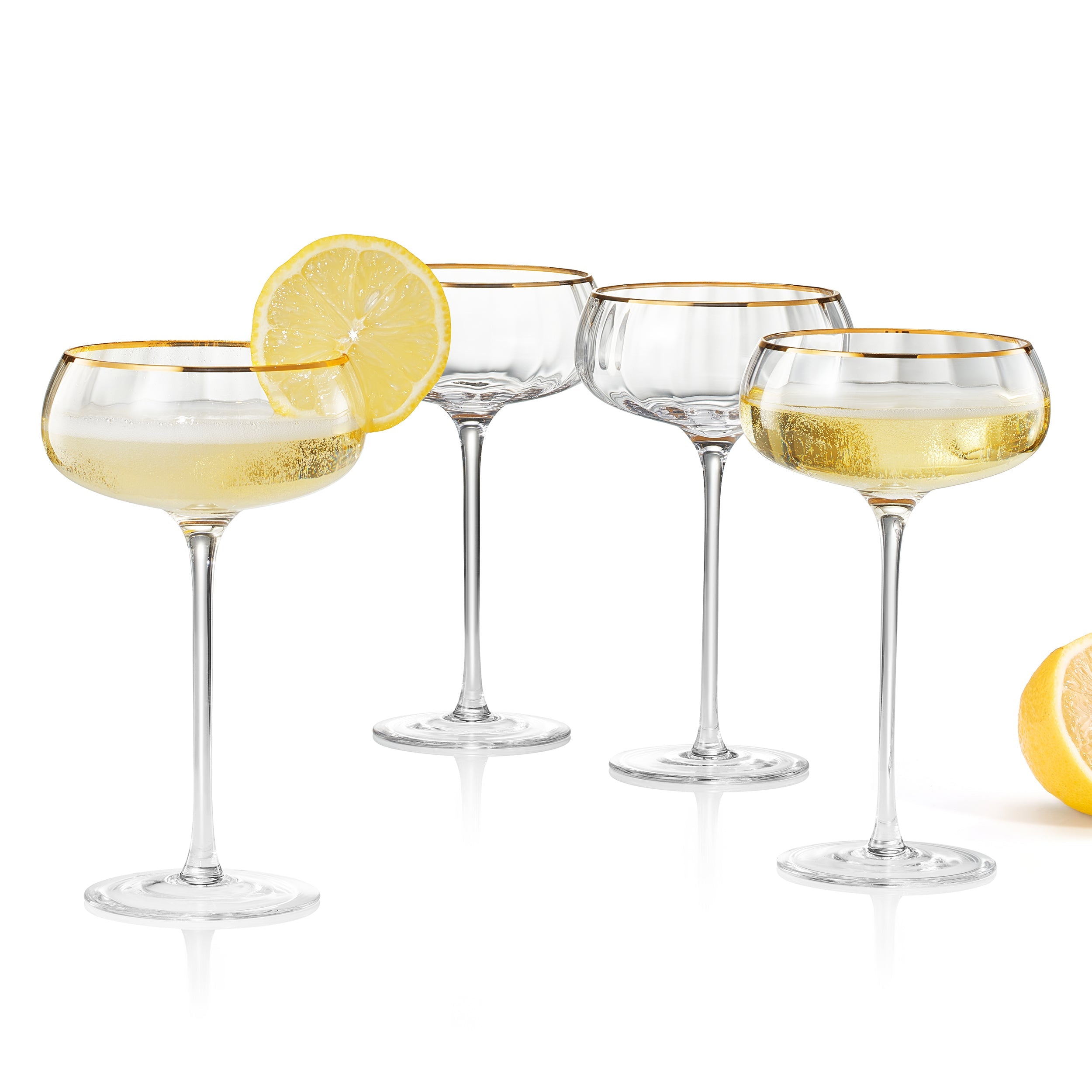 Aurelia Champagne Coupe Cocktail Glassware, Set of 4