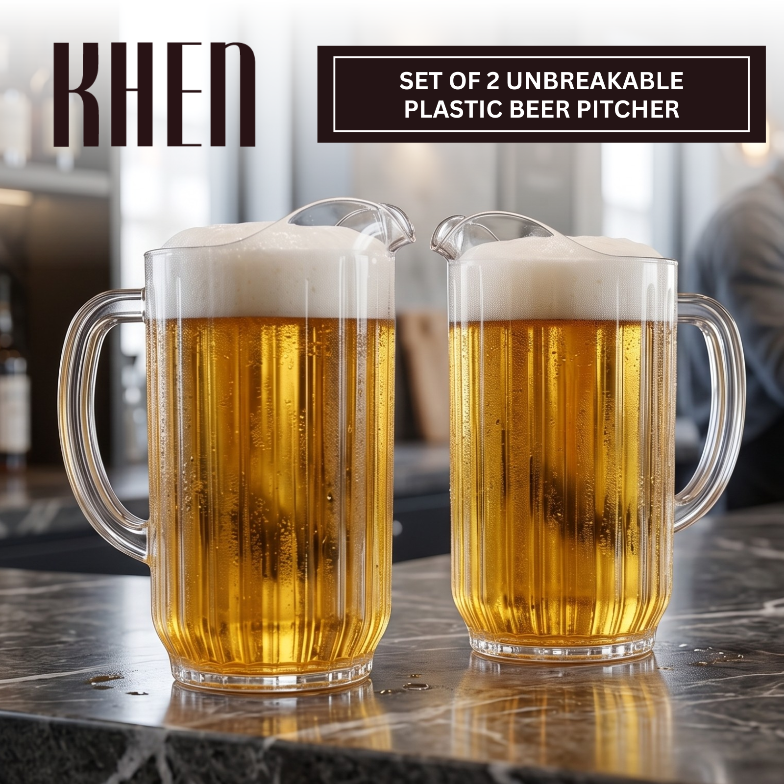 Barcelona Acrylic Beer Pitcher, Set of 2