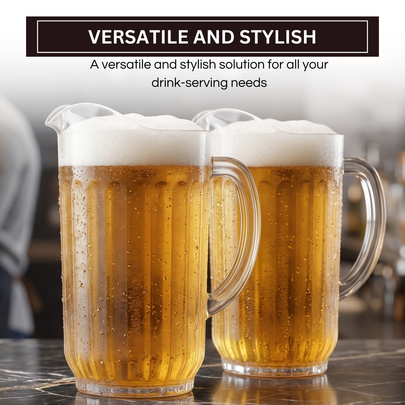 Barcelona Acrylic Beer Pitcher, Set of 2