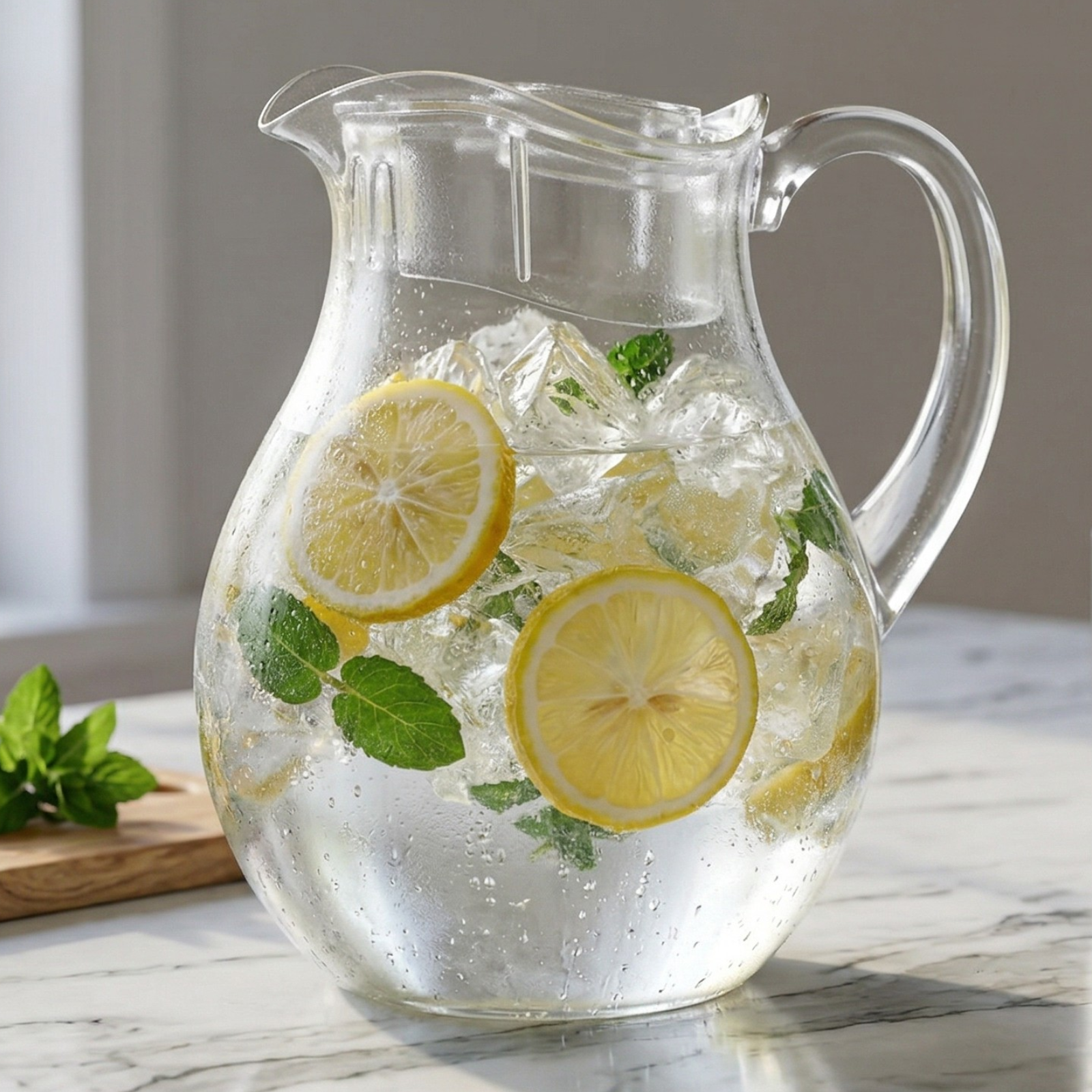 Acrylic Pitcher With Lid – 2 Liter Large Plastic Water Jug for Fridge